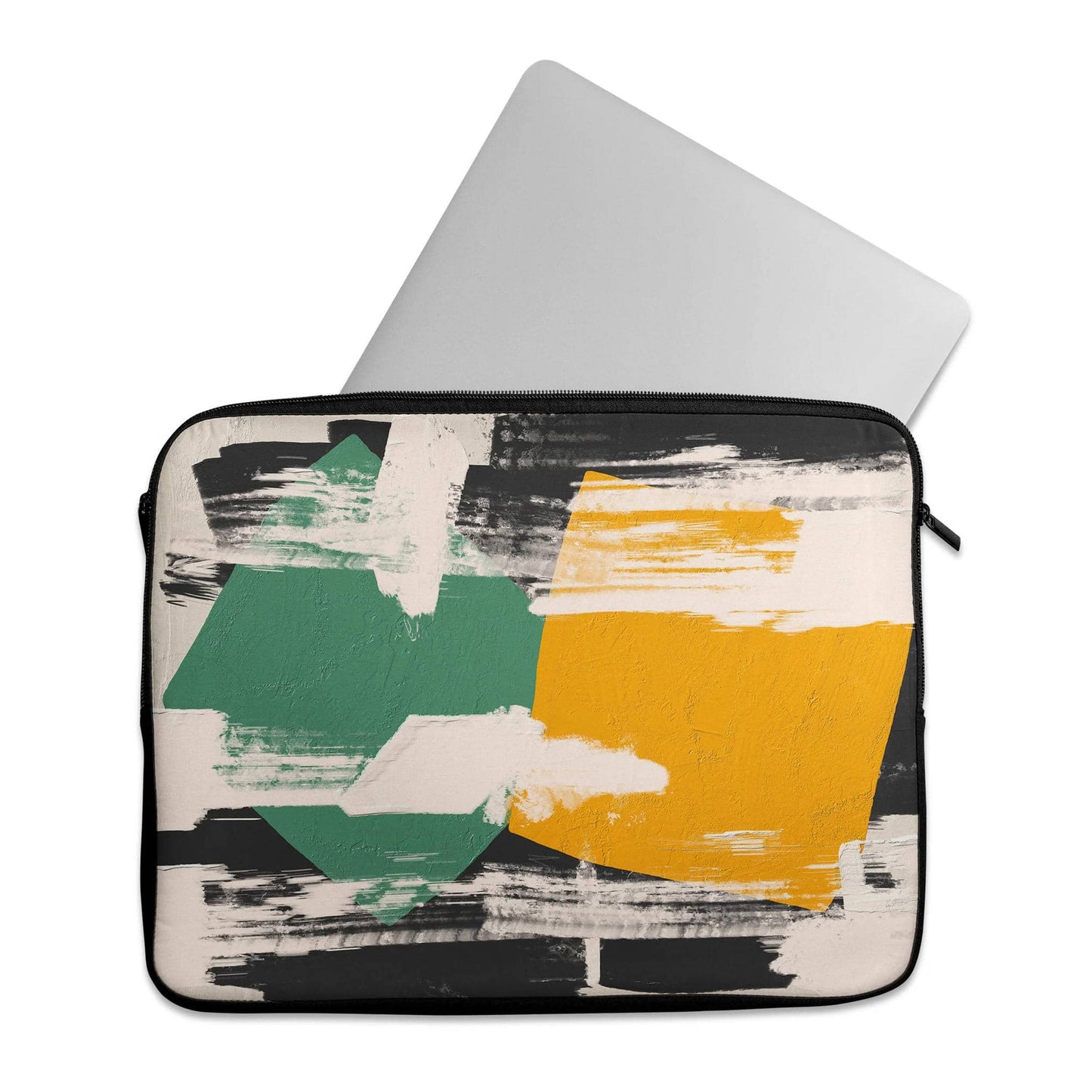 Green&Yellow Brushstrokes - Laptop Sleeve - HypeSheriff