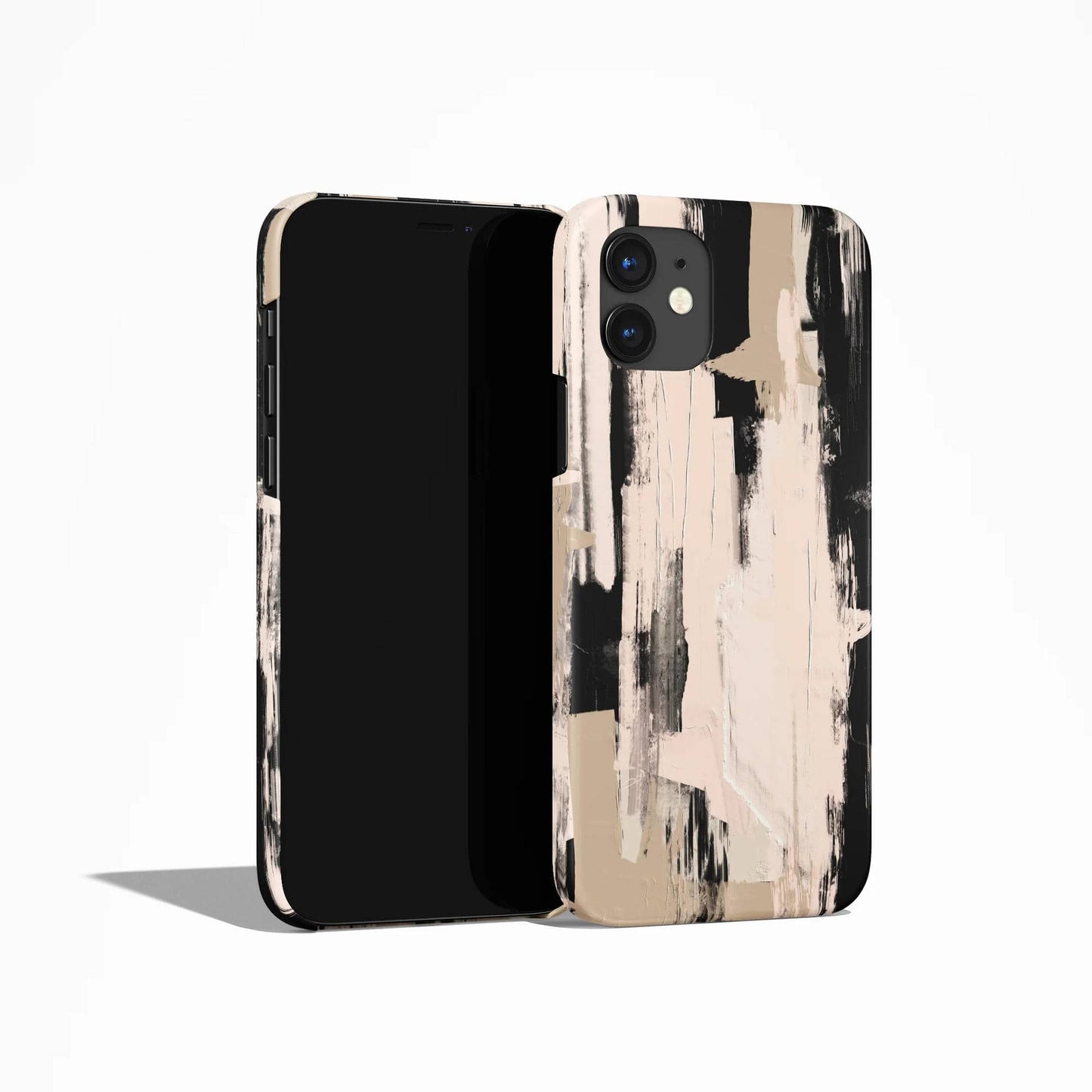 Beige Abstract Painting iPhone Case - HypeSheriff