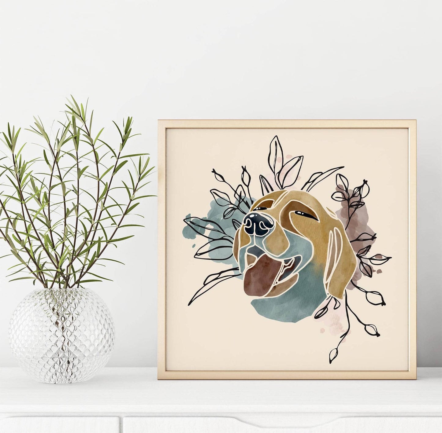Happy Dog Square Print - HypeSheriff
