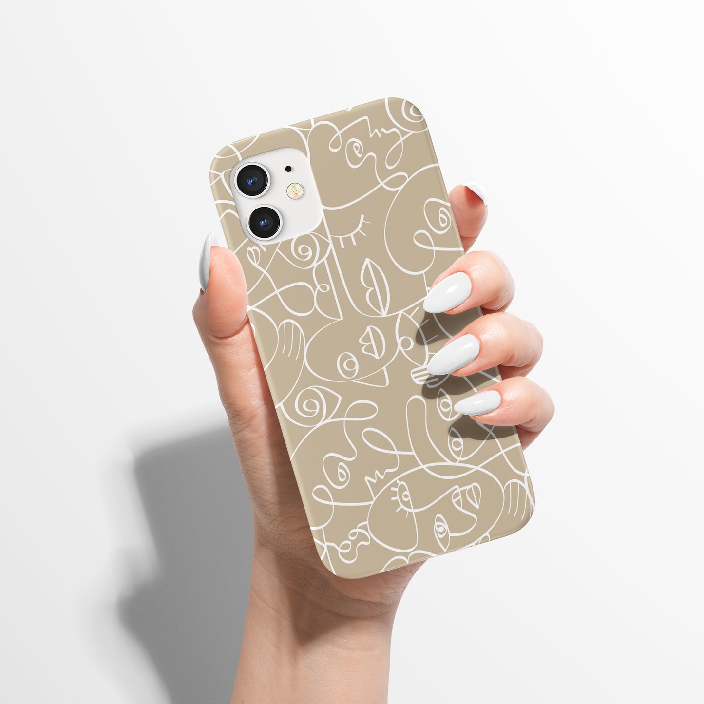 Beige Picasso Faces Cubism iPhone Case - HypeSheriff