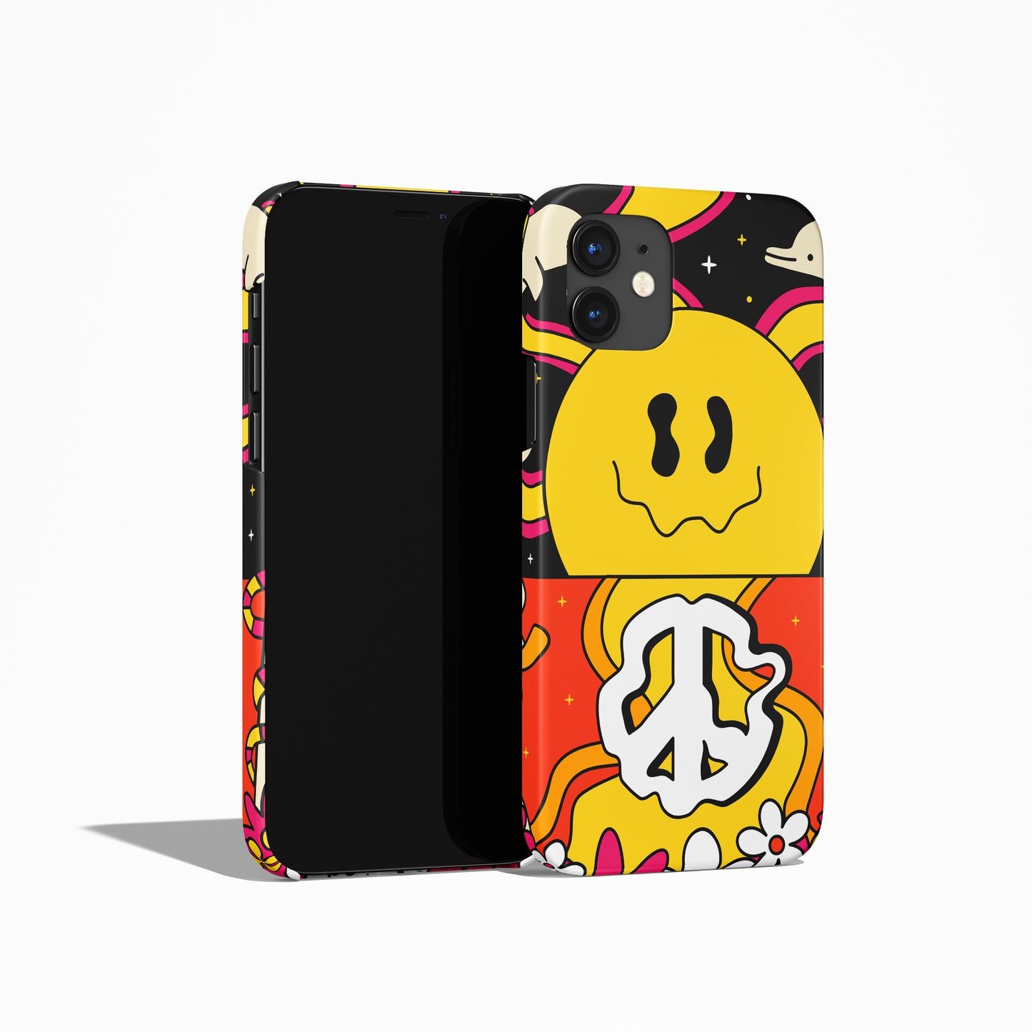 Psychodelic Sun Face and Peace iPhone Case - HypeSheriff