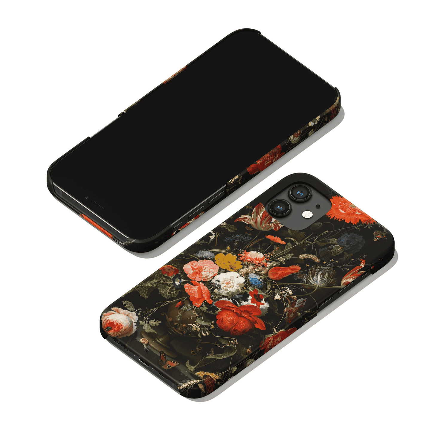 Black Vintage Victorian Floral iPhone Case - HypeSheriff