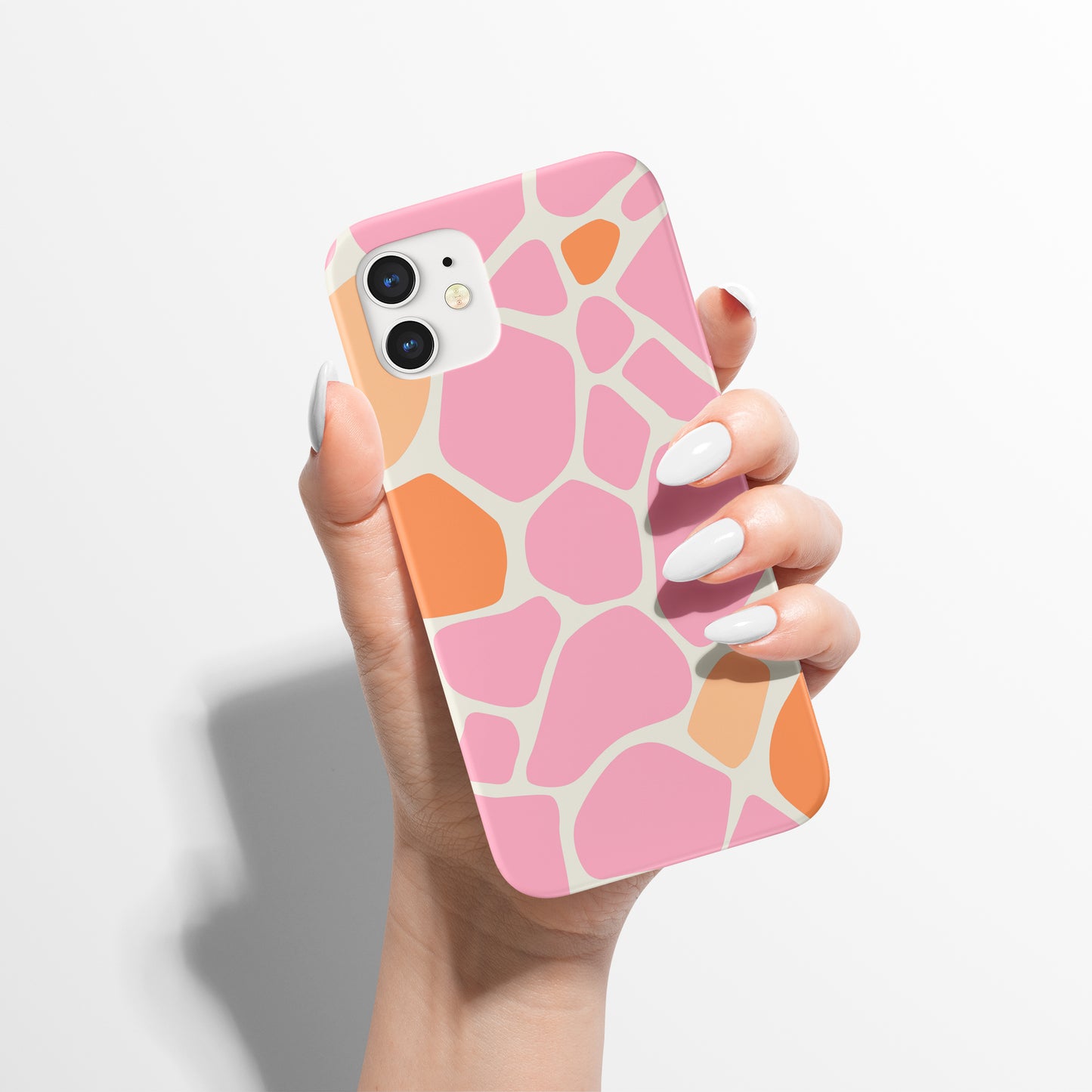 Mid Century Modern Pink Orange iPhone Case - HypeSheriff