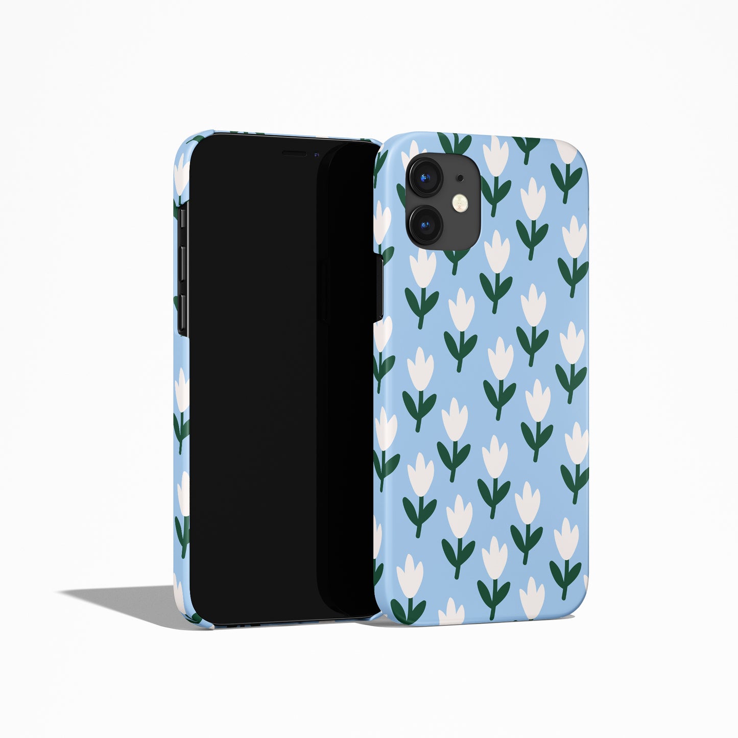 Blue Tulips Pattern iPhone Case - HypeSheriff