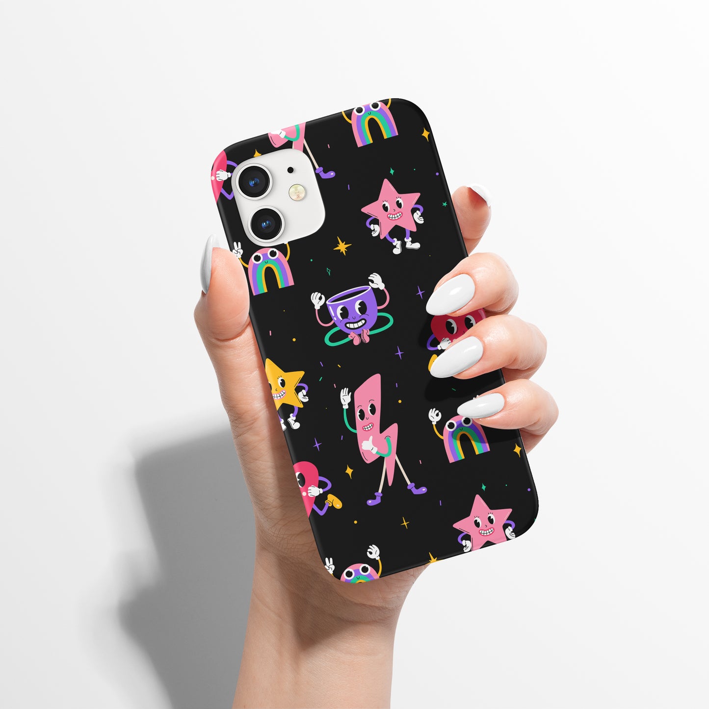 Black Psychodelic Cartoon iPhone Case - HypeSheriff