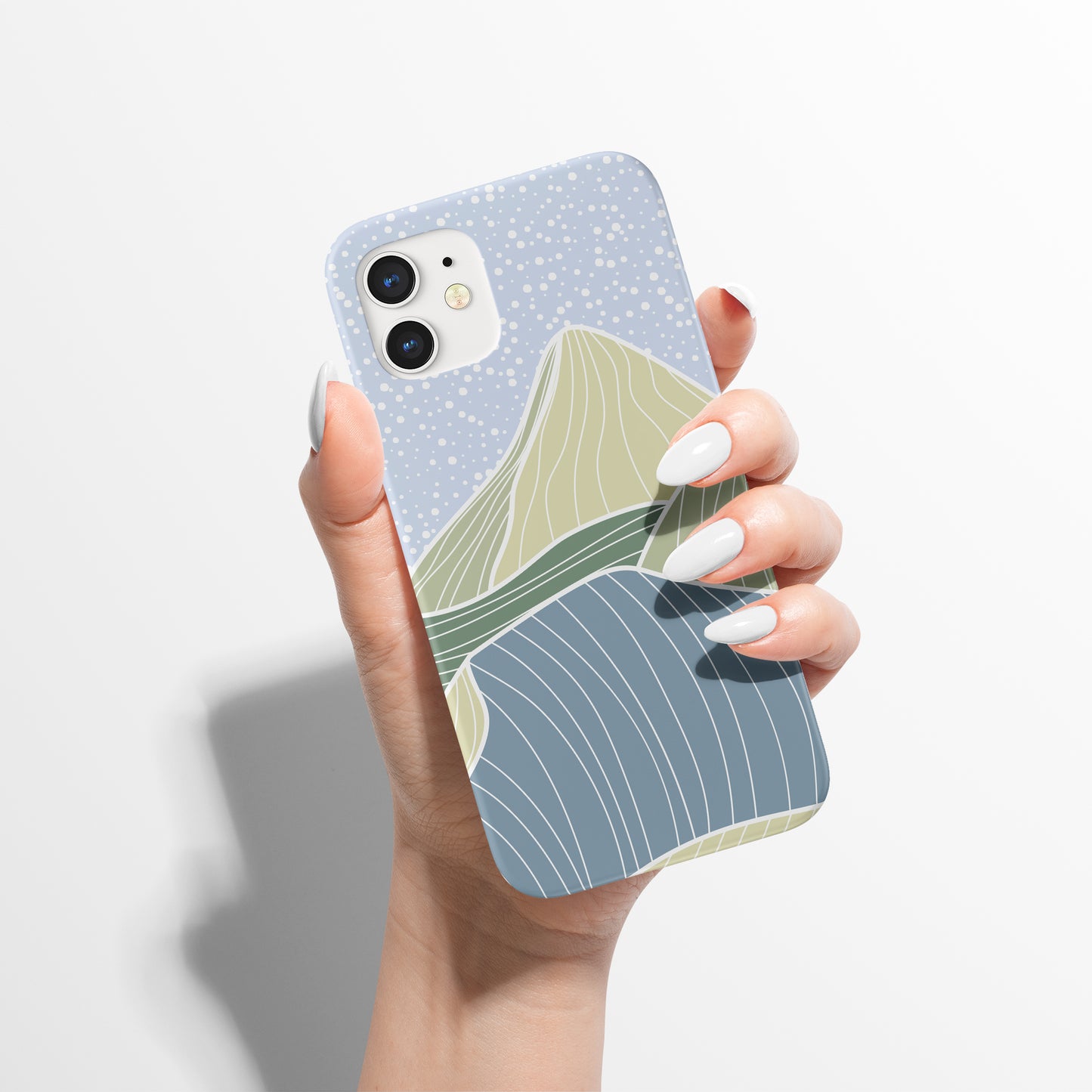 Blue Landscape Minimalist Art iPhone Case - HypeSheriff