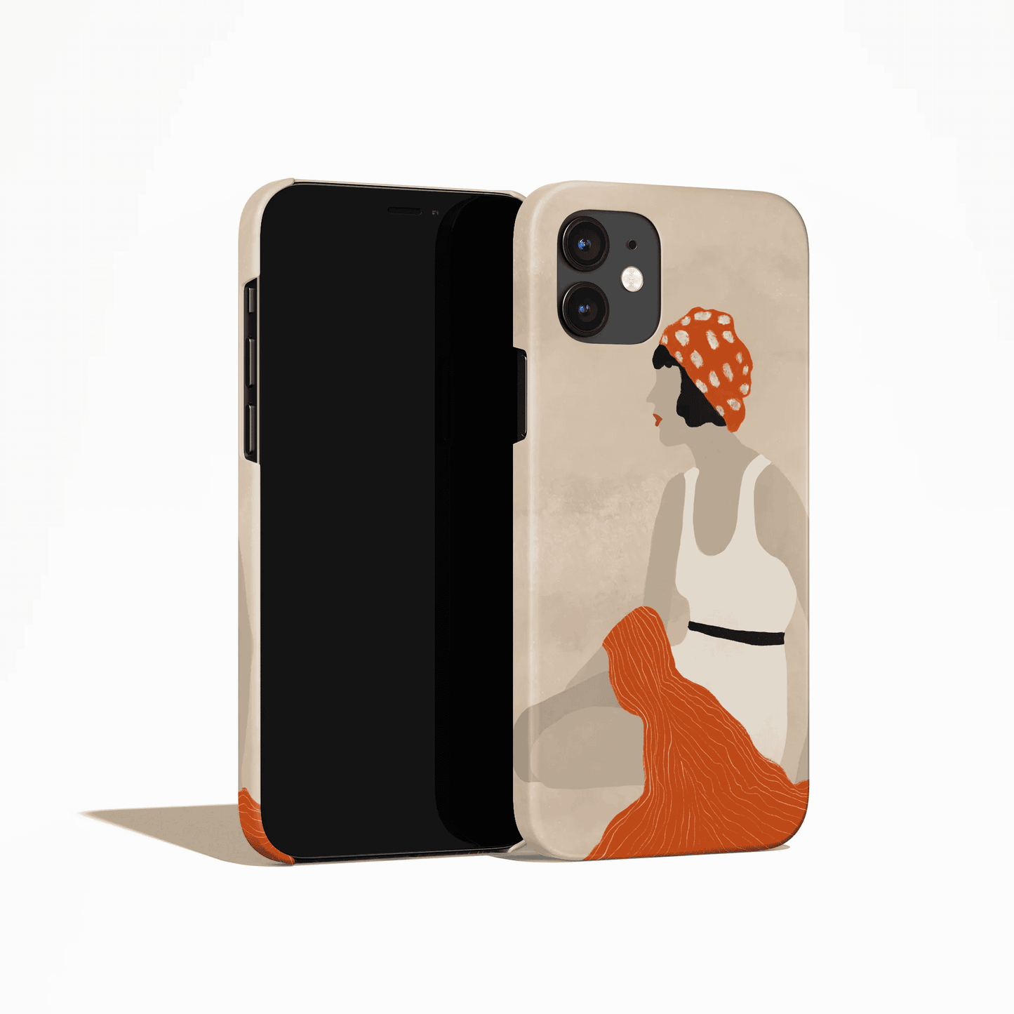 Vintage woman sitting on the beach iPhone Case - HypeSheriff