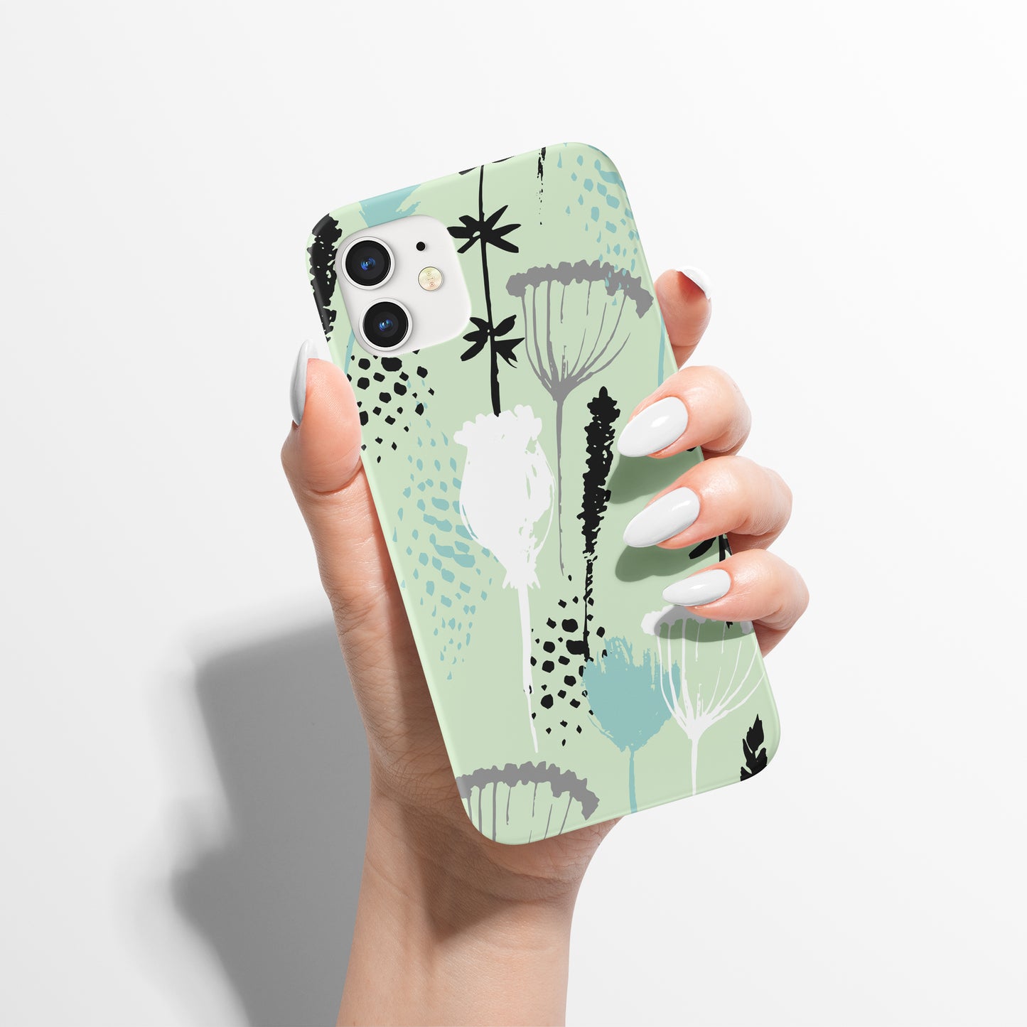 Mint Botanical Pattern iPhone Case - HypeSheriff