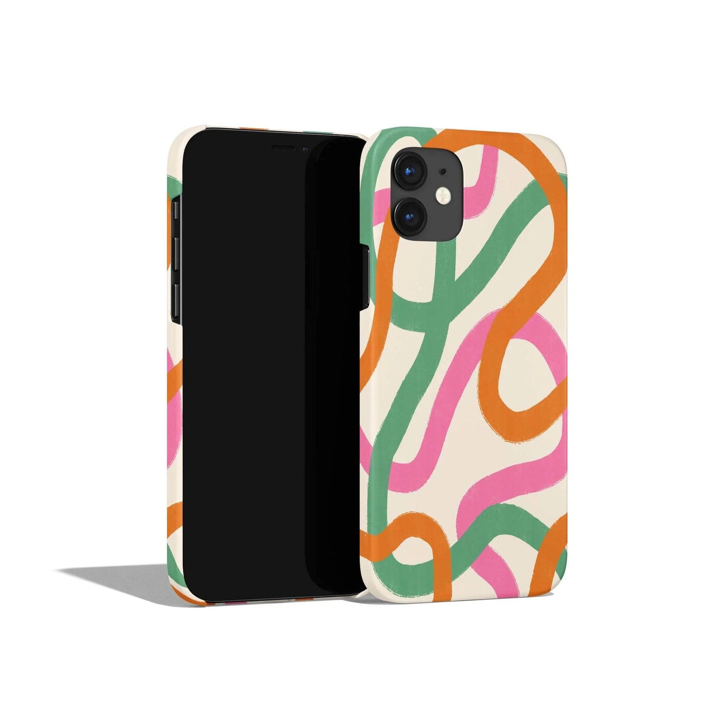 Retro Line Art Swirl 60s iPhone Case - HypeSheriff