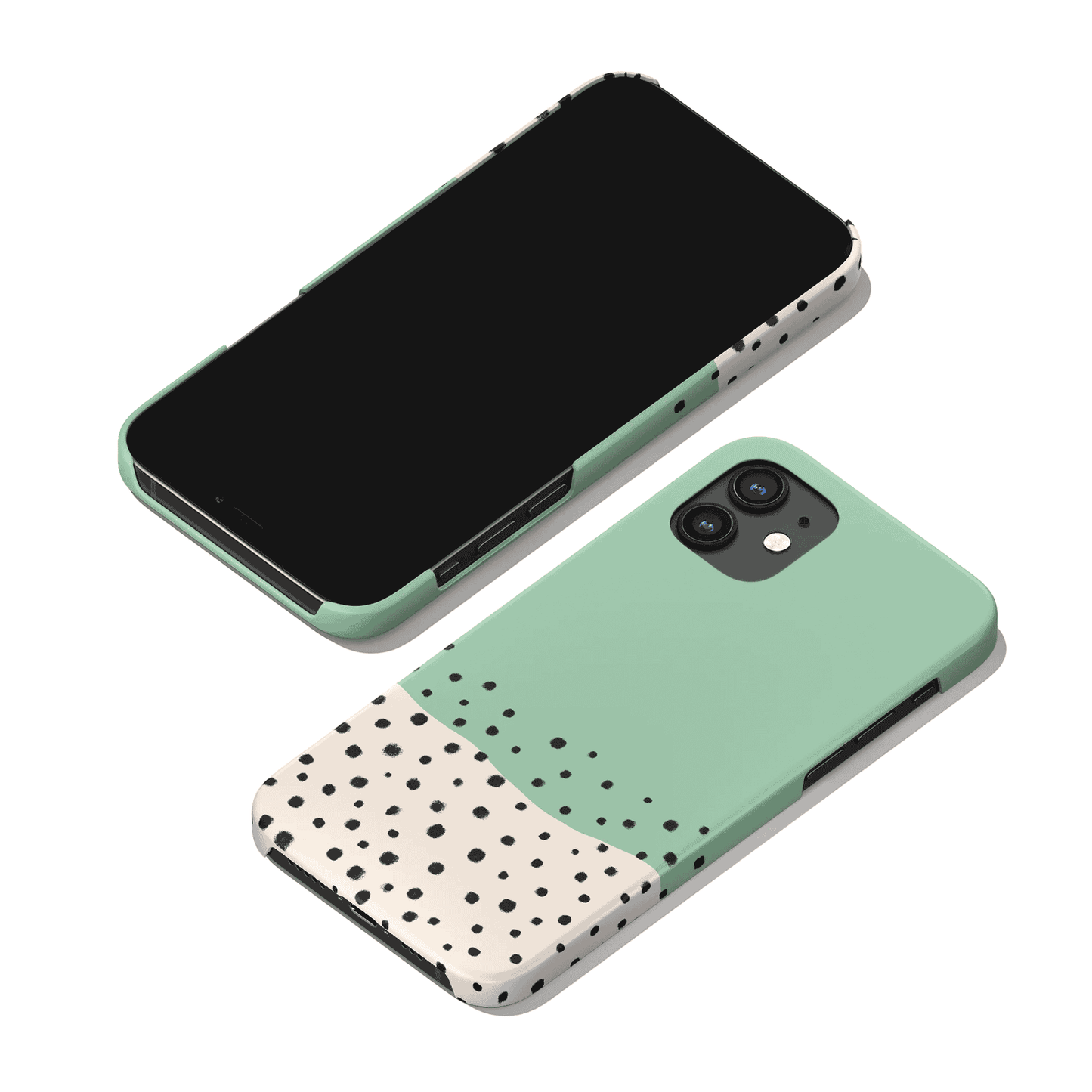 Mint Modern Polka Dots iPhone Case - HypeSheriff