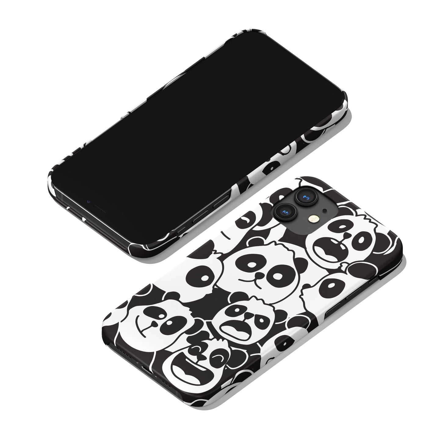 Cute Black and White Panda Pattern iPhone Case - HypeSheriff