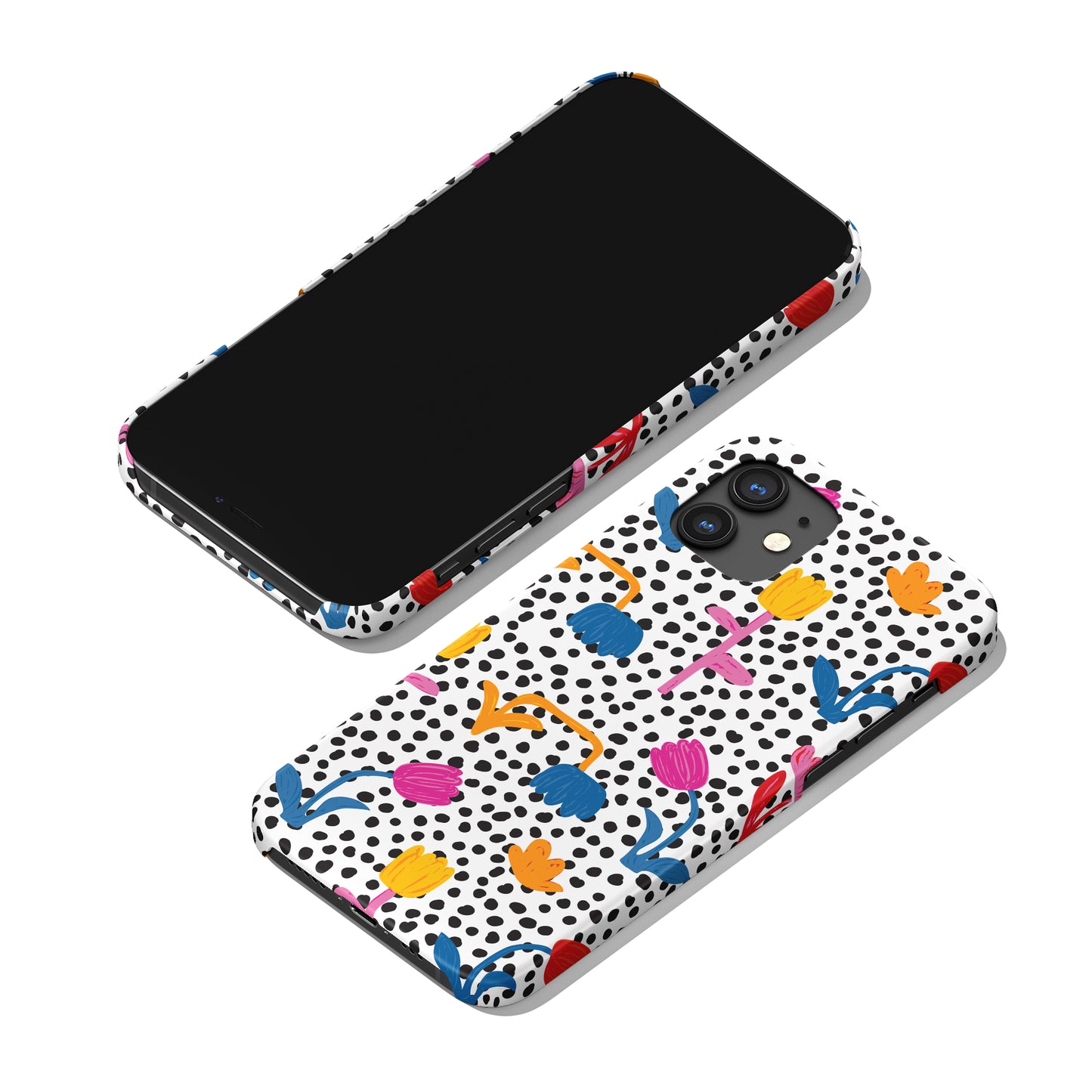 Floral Modern Dots iPhone Case - HypeSheriff