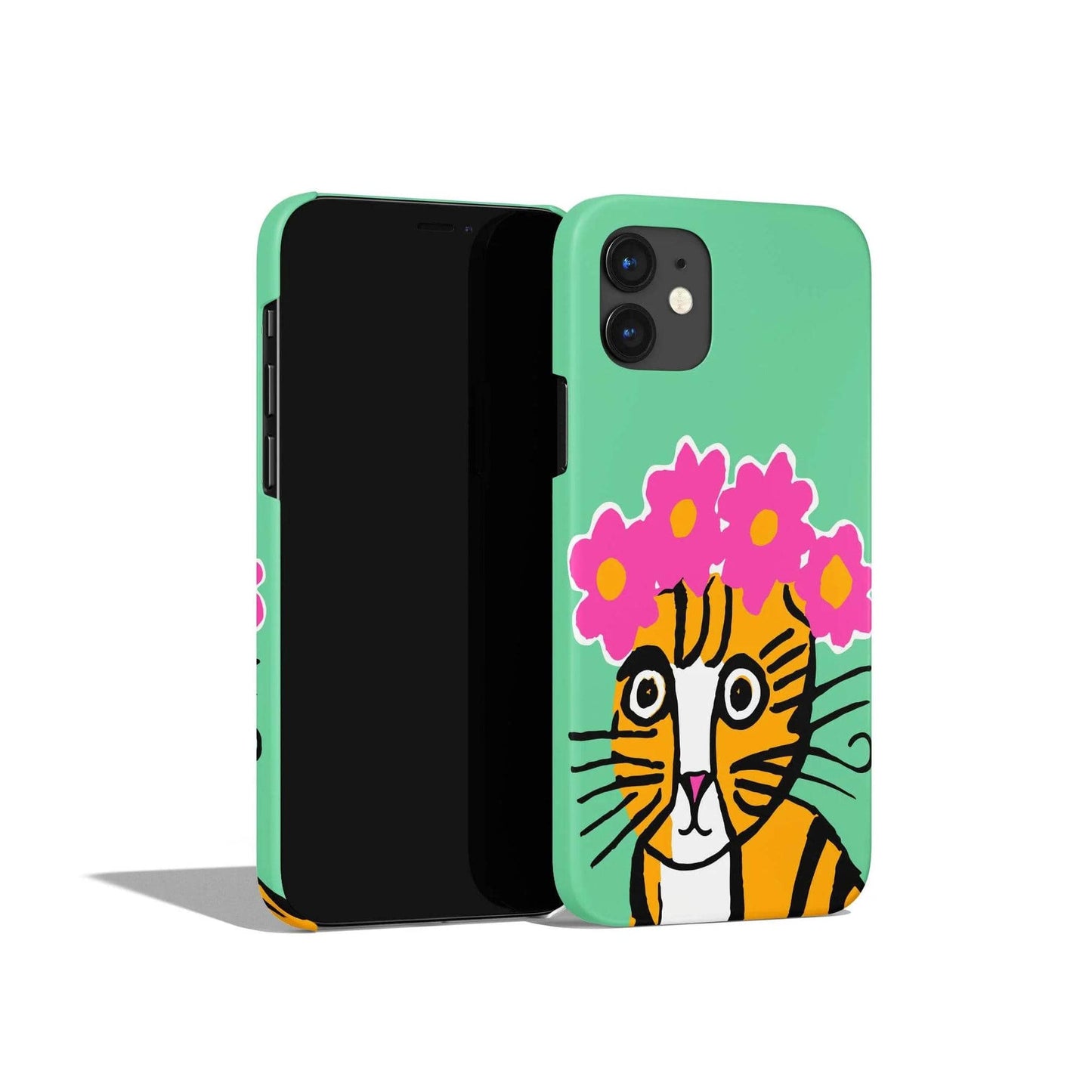 Frida Khalo Cat with Flowers iPhone Case - HypeSheriff