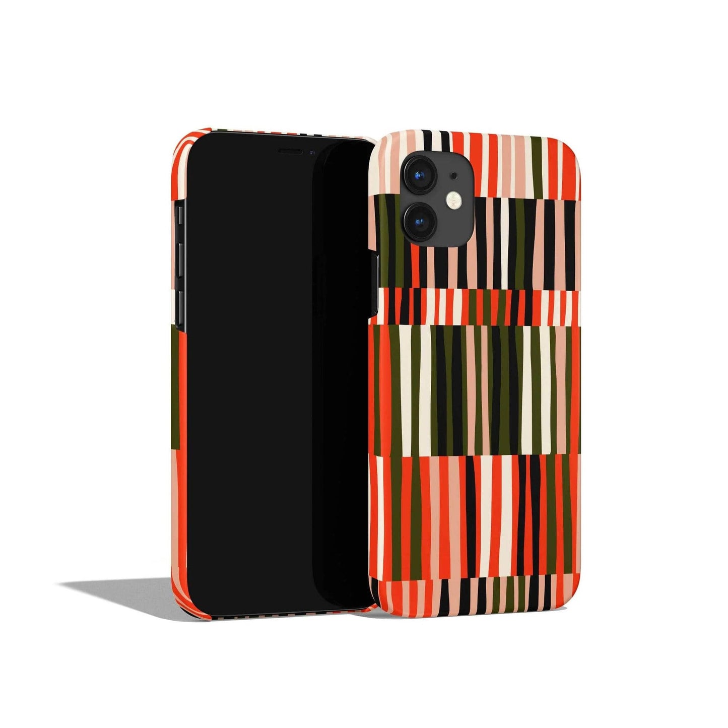 Red Modern Striped Pattern iPhone Case - HypeSheriff