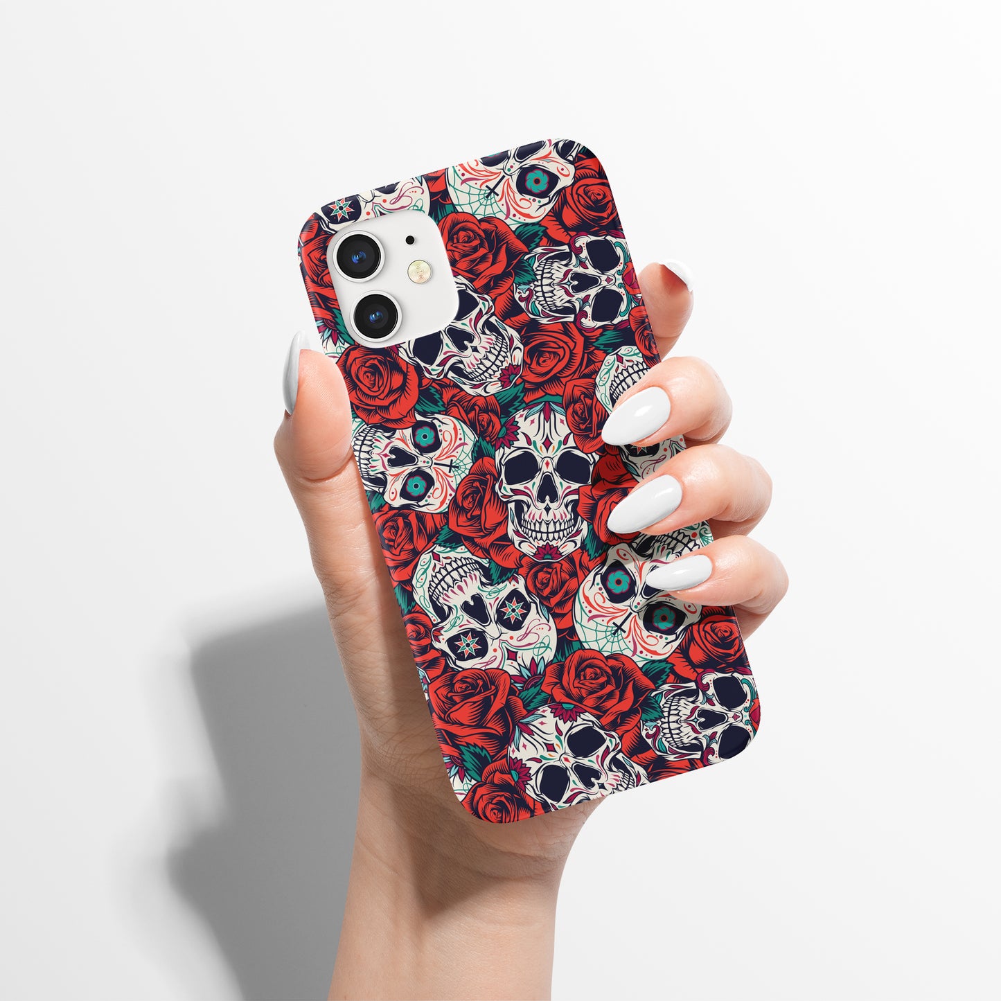 Skull Tattoo Rockabilly Pattern iPhone Case - HypeSheriff