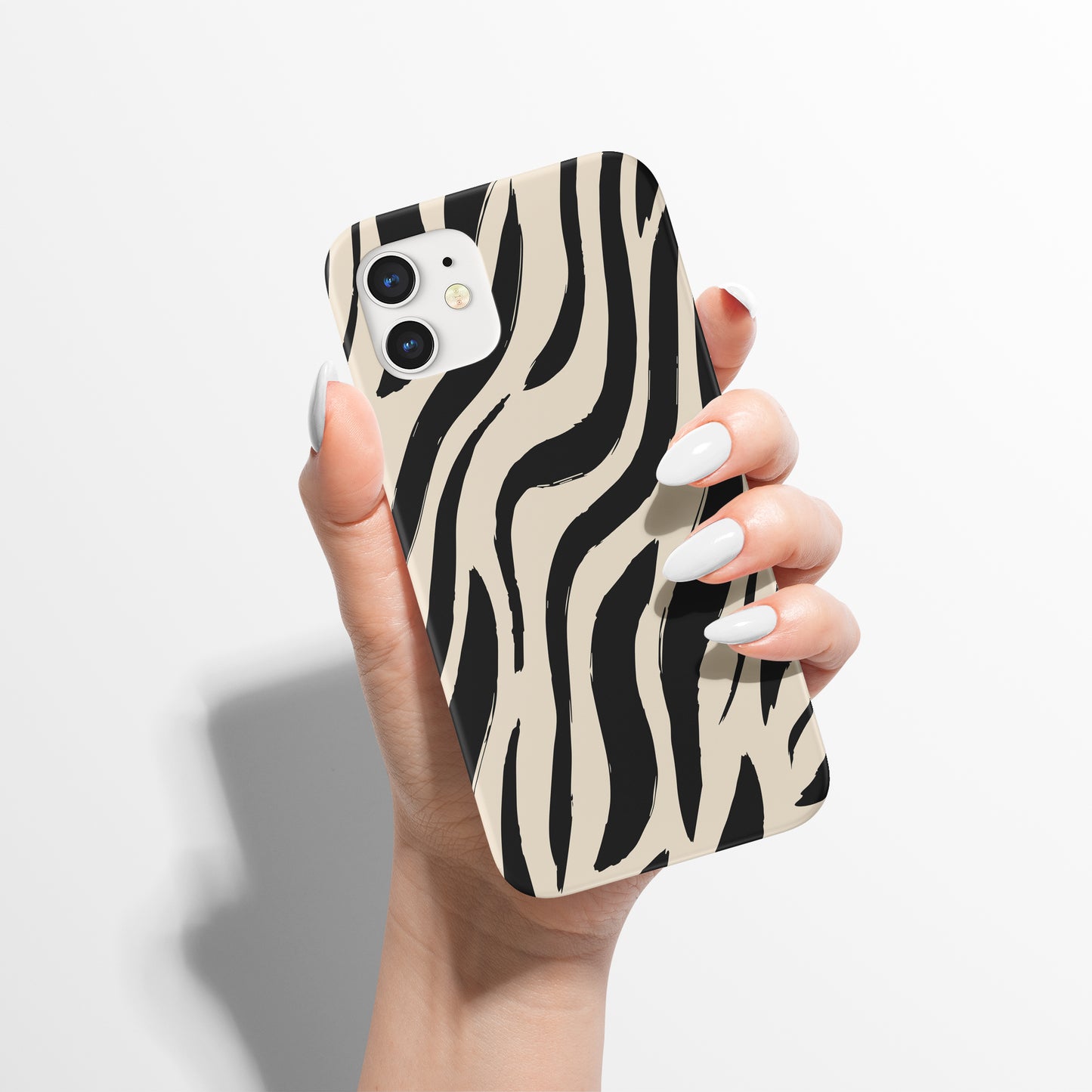 Black Beige Zebra Animal Pattern iPhone Case - HypeSheriff