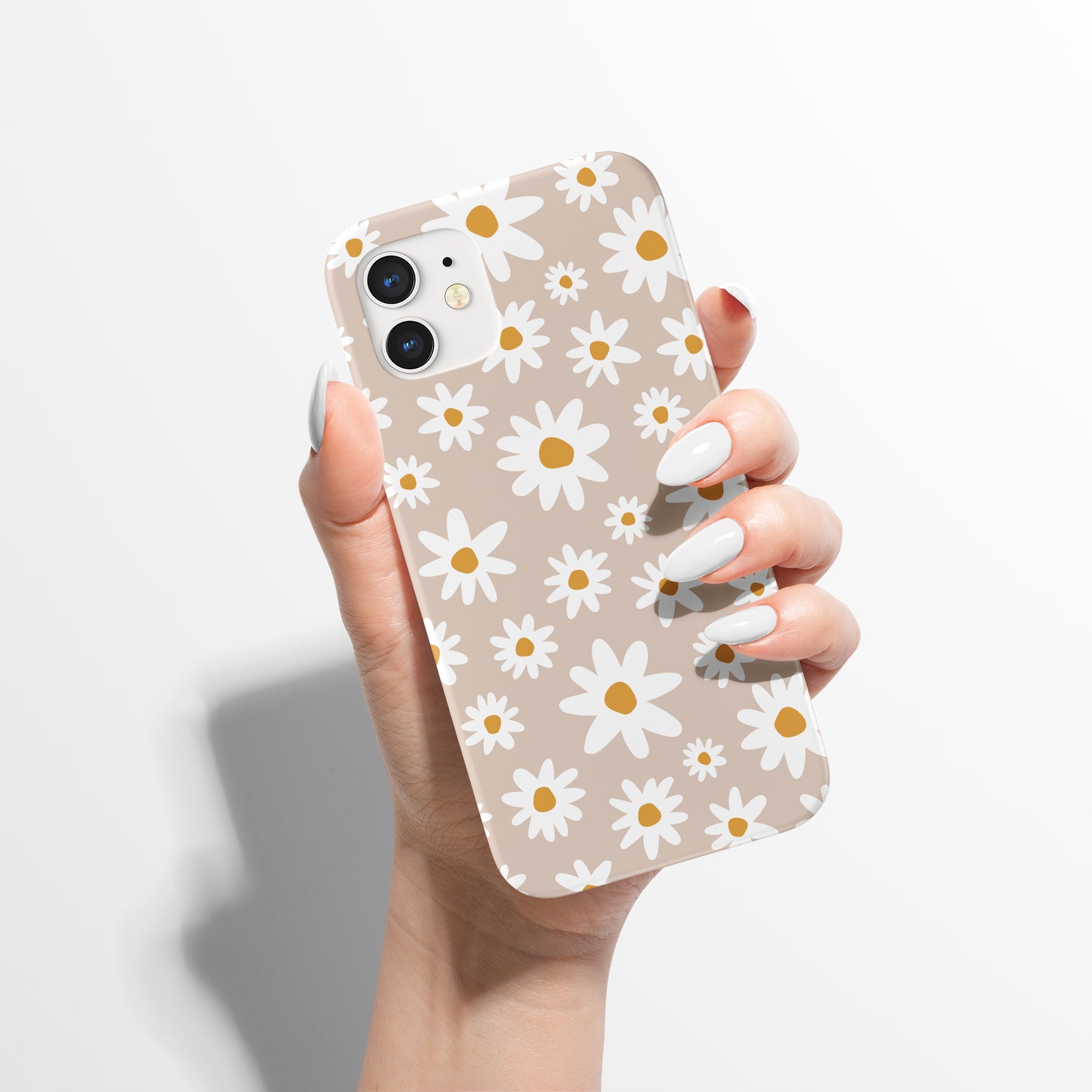 Beige Neutral Daisies iPhone Case - HypeSheriff