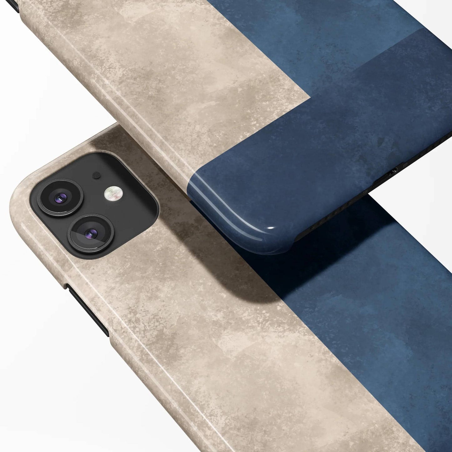 Blue&Beige Geometric Art iPhone Case - HypeSheriff