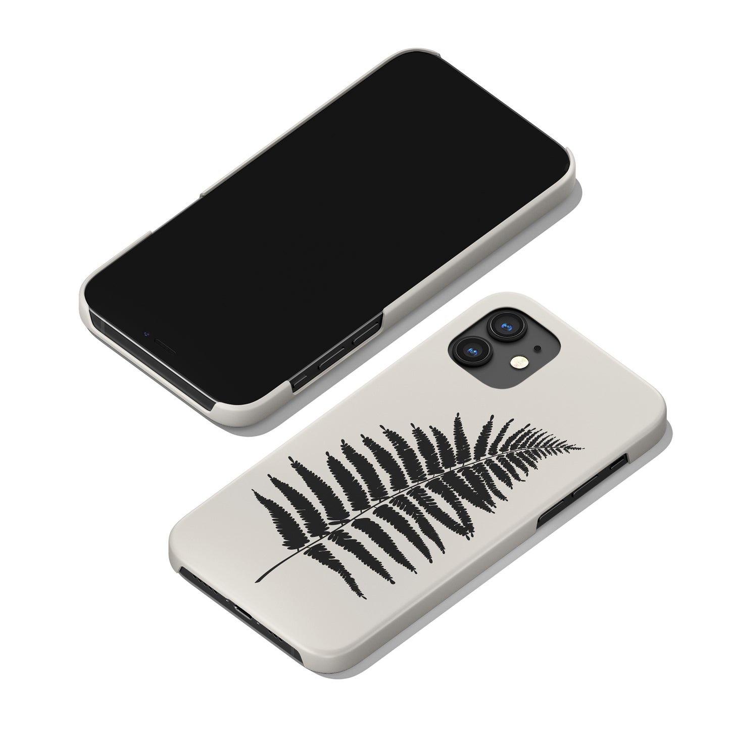 Black Fern Flower Minimalist iPhone Case - HypeSheriff