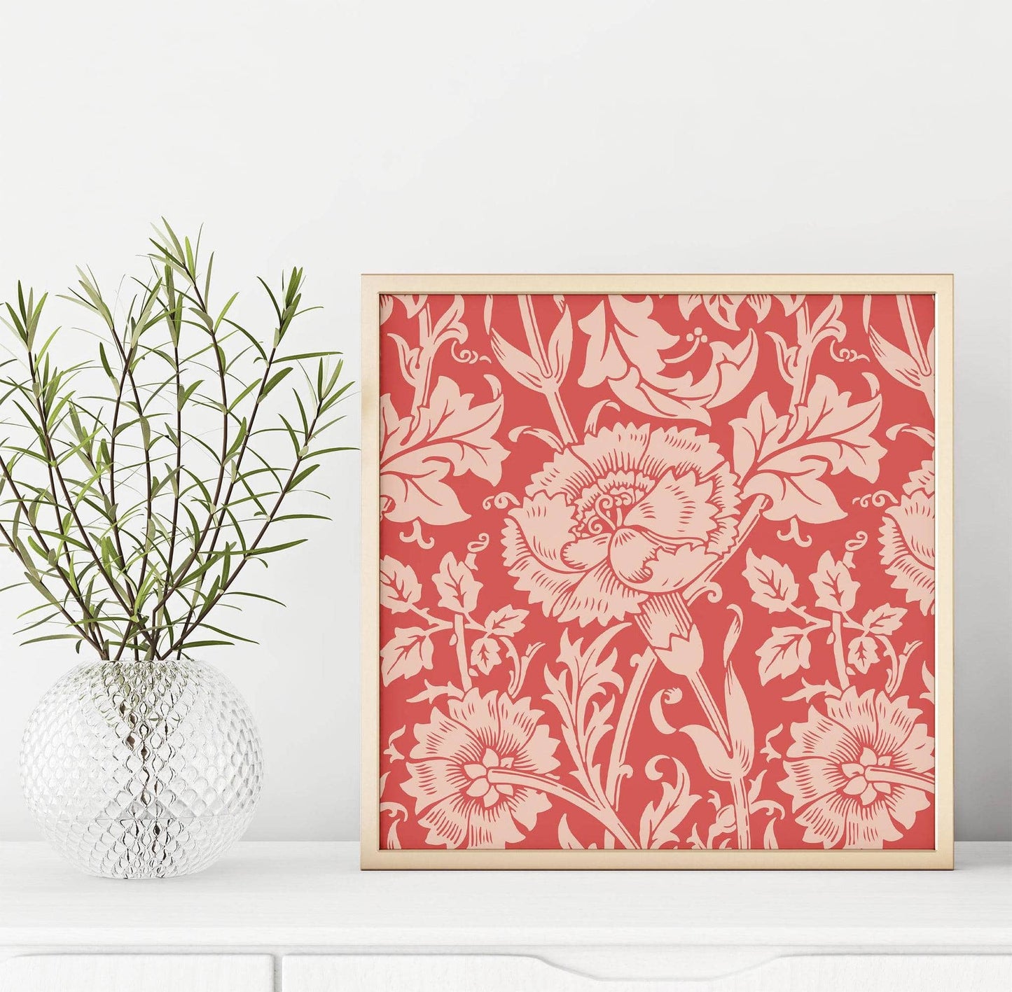Pink and Red Floral Art Print - HypeSheriff