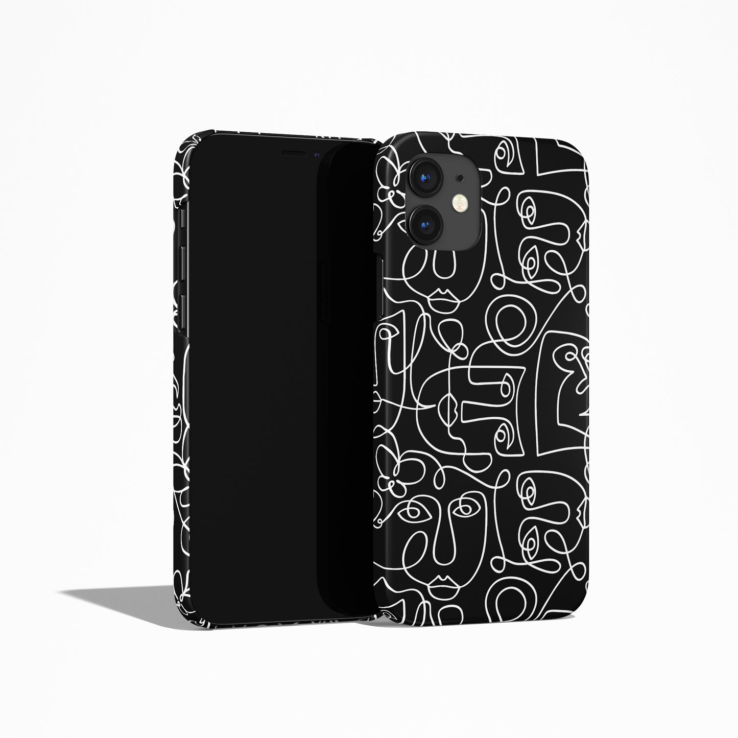 B&W Line Art Picasso Faces iPhone Case - HypeSheriff