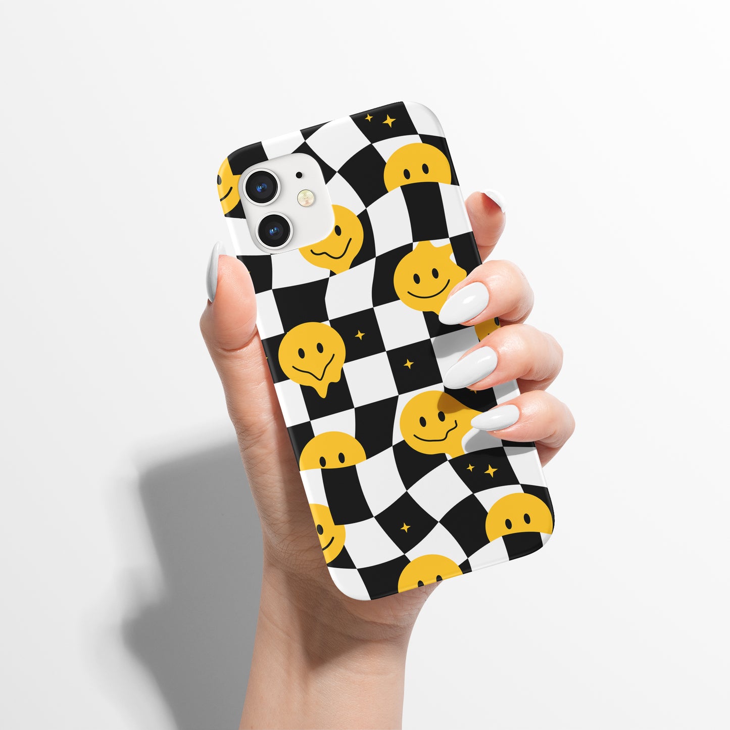 Yellow Faces Checkered iPhone Case - HypeSheriff