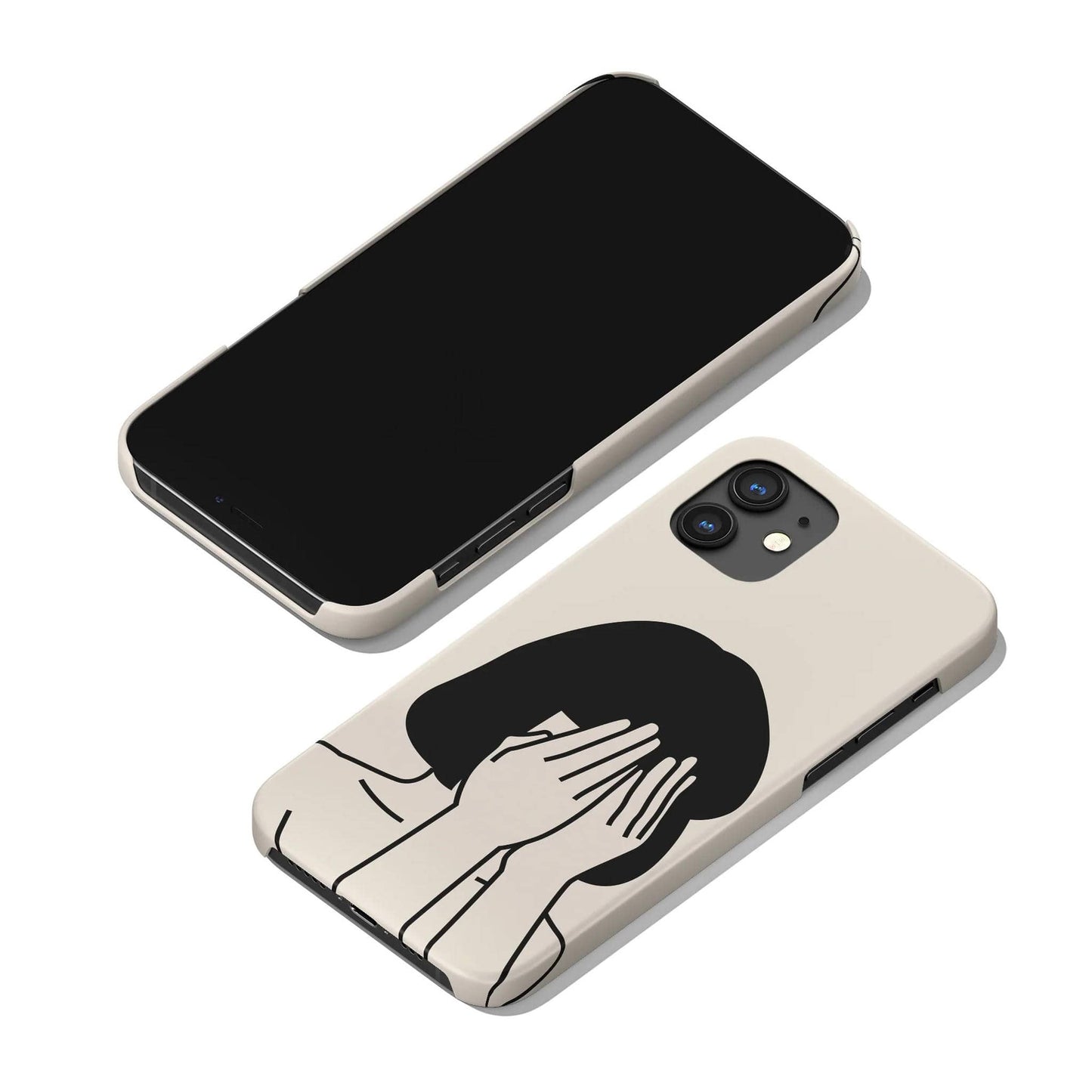 Aesthetic Black Sad Girl iPhone Case - HypeSheriff