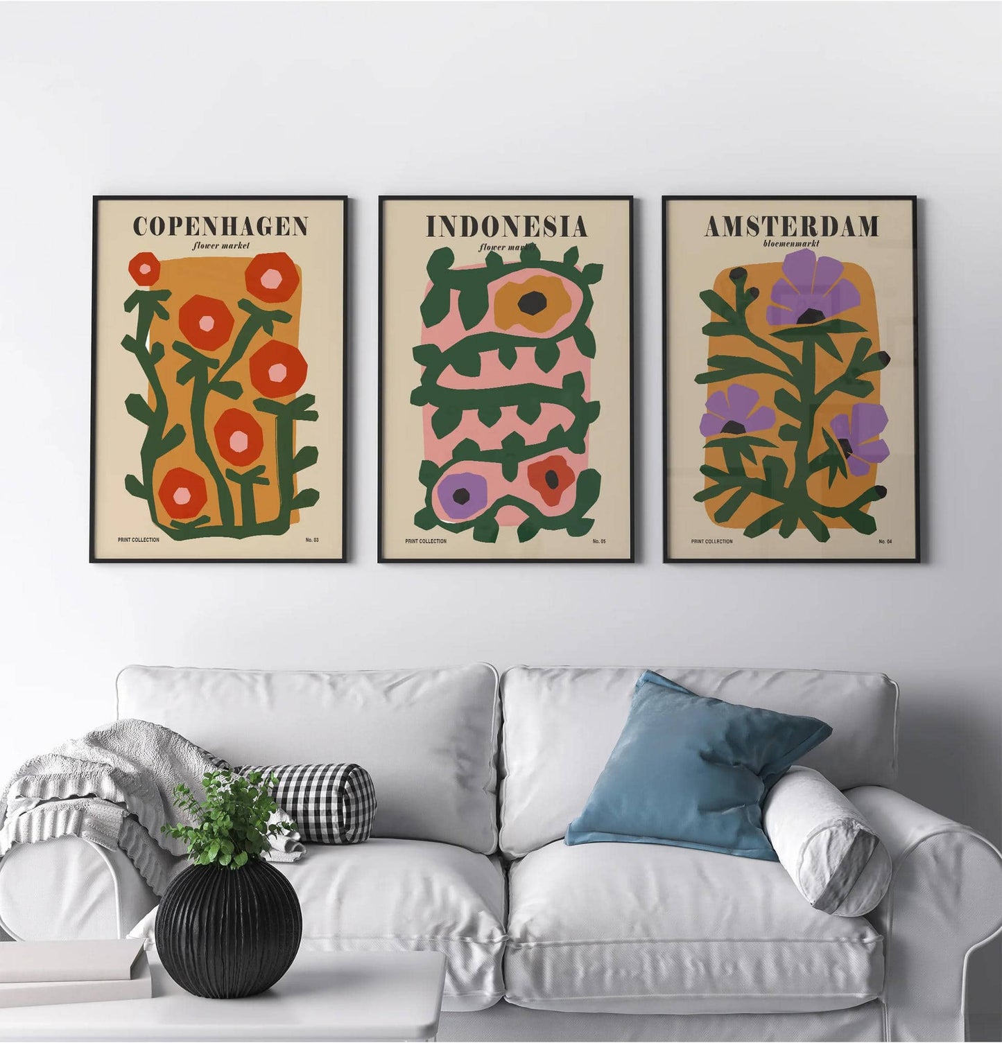 Set of 3 Flower Market Prints - HypeSheriff
