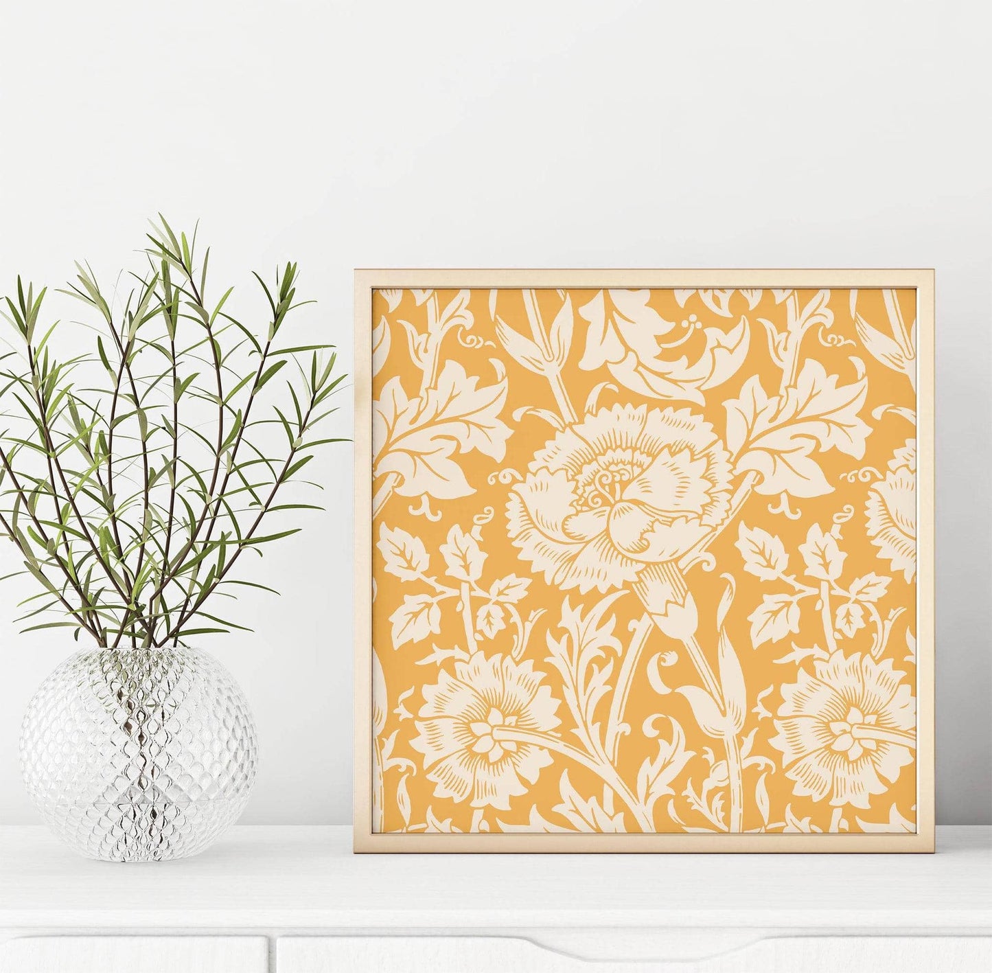 Yellow Floral Art Print - HypeSheriff
