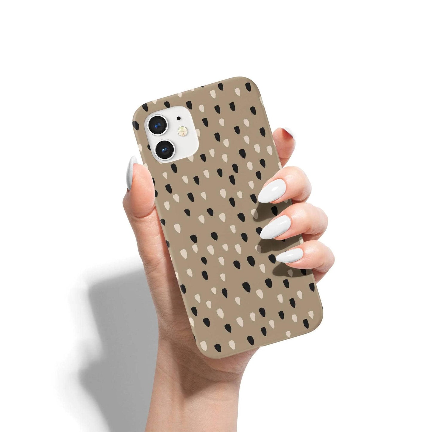 Beige Rustic Dots Pattern iPhone Case - HypeSheriff