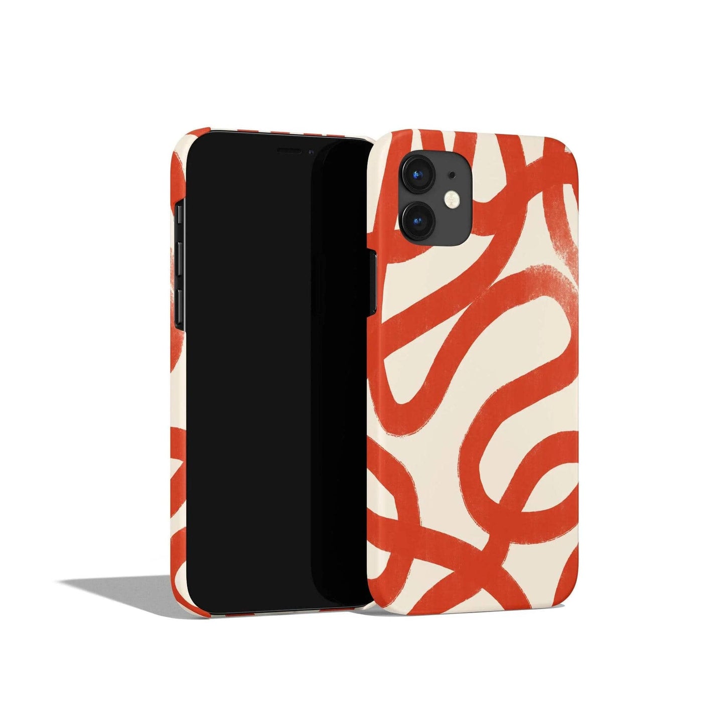 Red Line Art Swirl iPhone Case - HypeSheriff