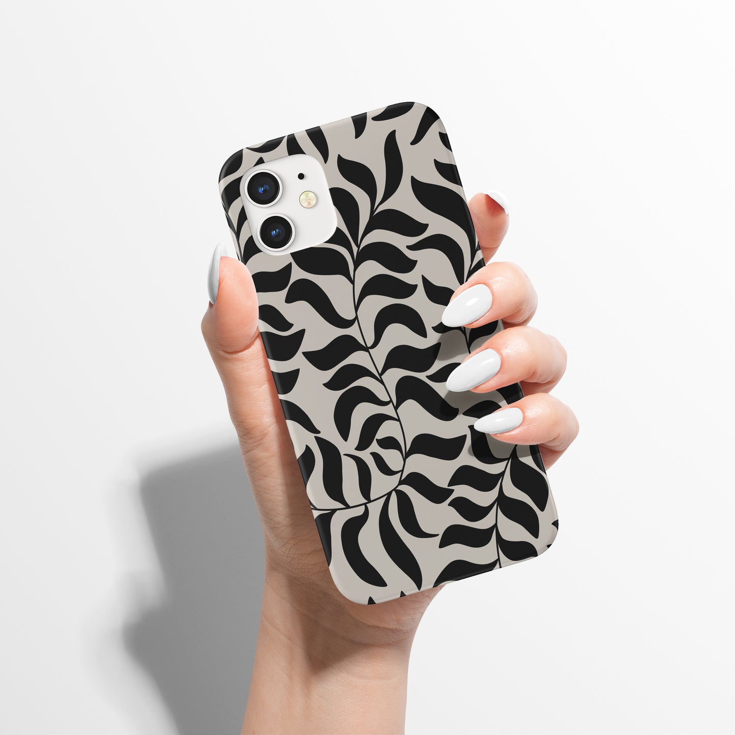 Black Rustic Leaves Pattern iPhone Case - HypeSheriff
