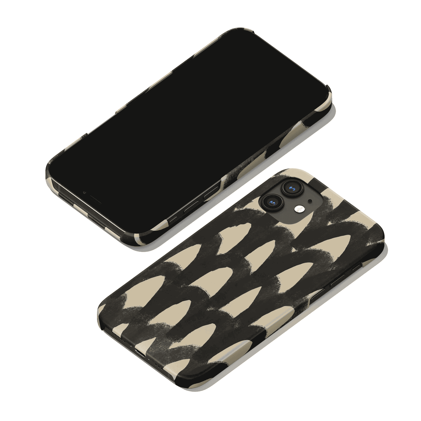 Black Abstract Line Art Painted iPhone Case - HypeSheriff