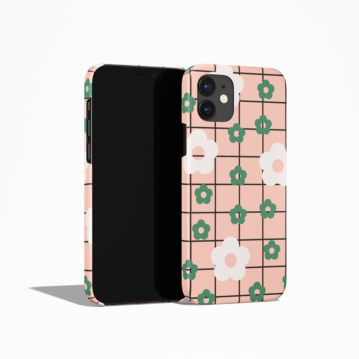 Checkered 60s Flowers iPhone Case - HypeSheriff