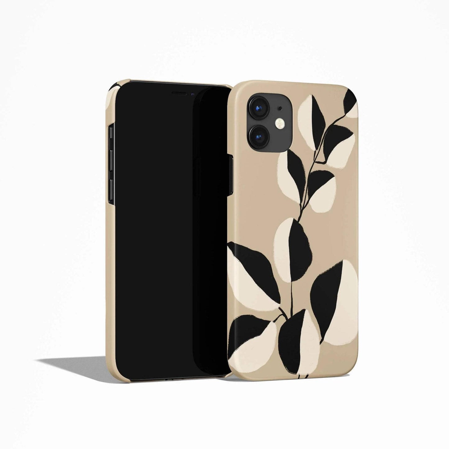 Beige&Black Floral iPhone Case - HypeSheriff