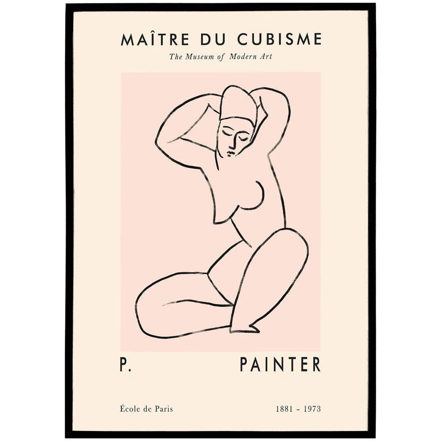 Line Art Cubism Poster - HypeSheriff