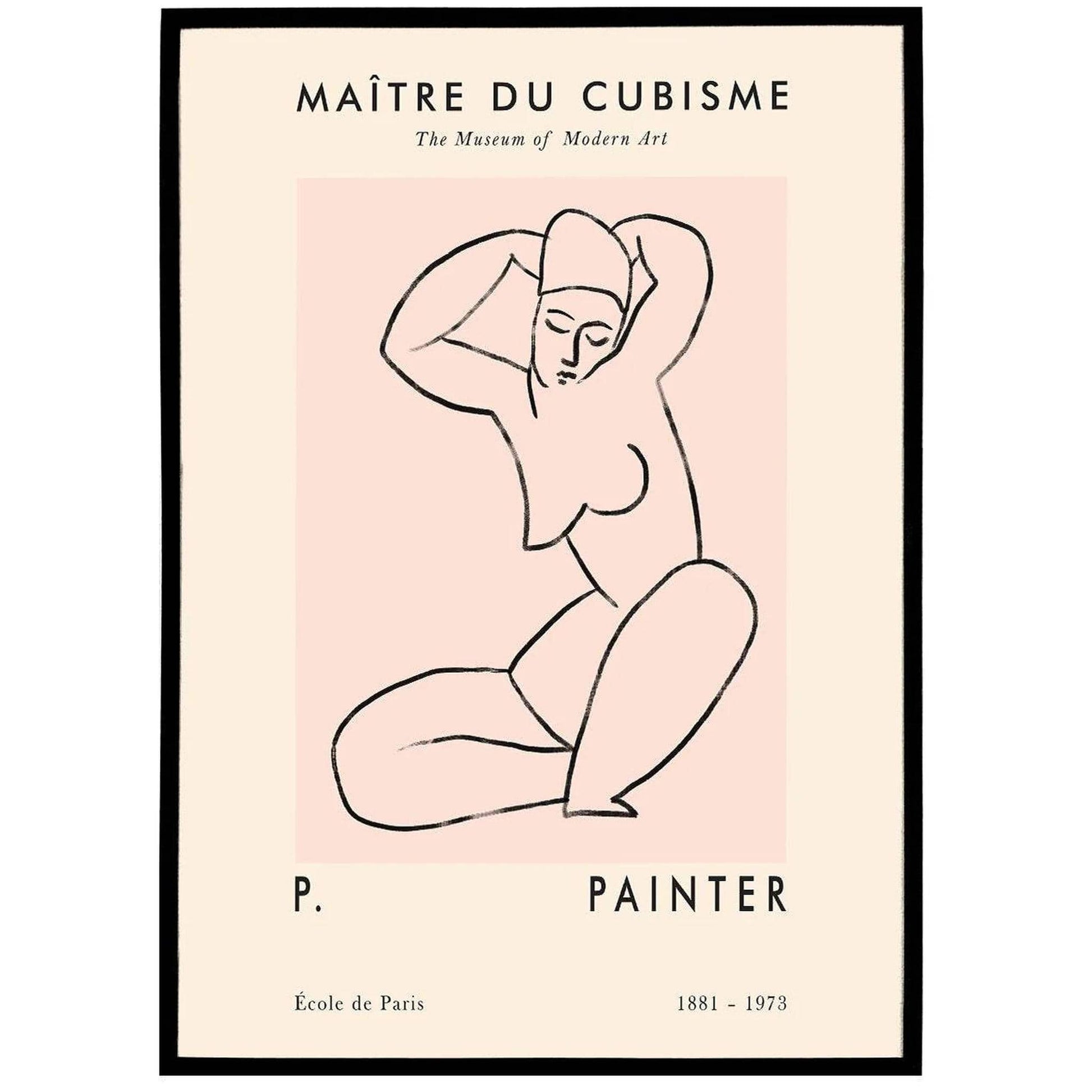 Line Art Cubism Poster - HypeSheriff