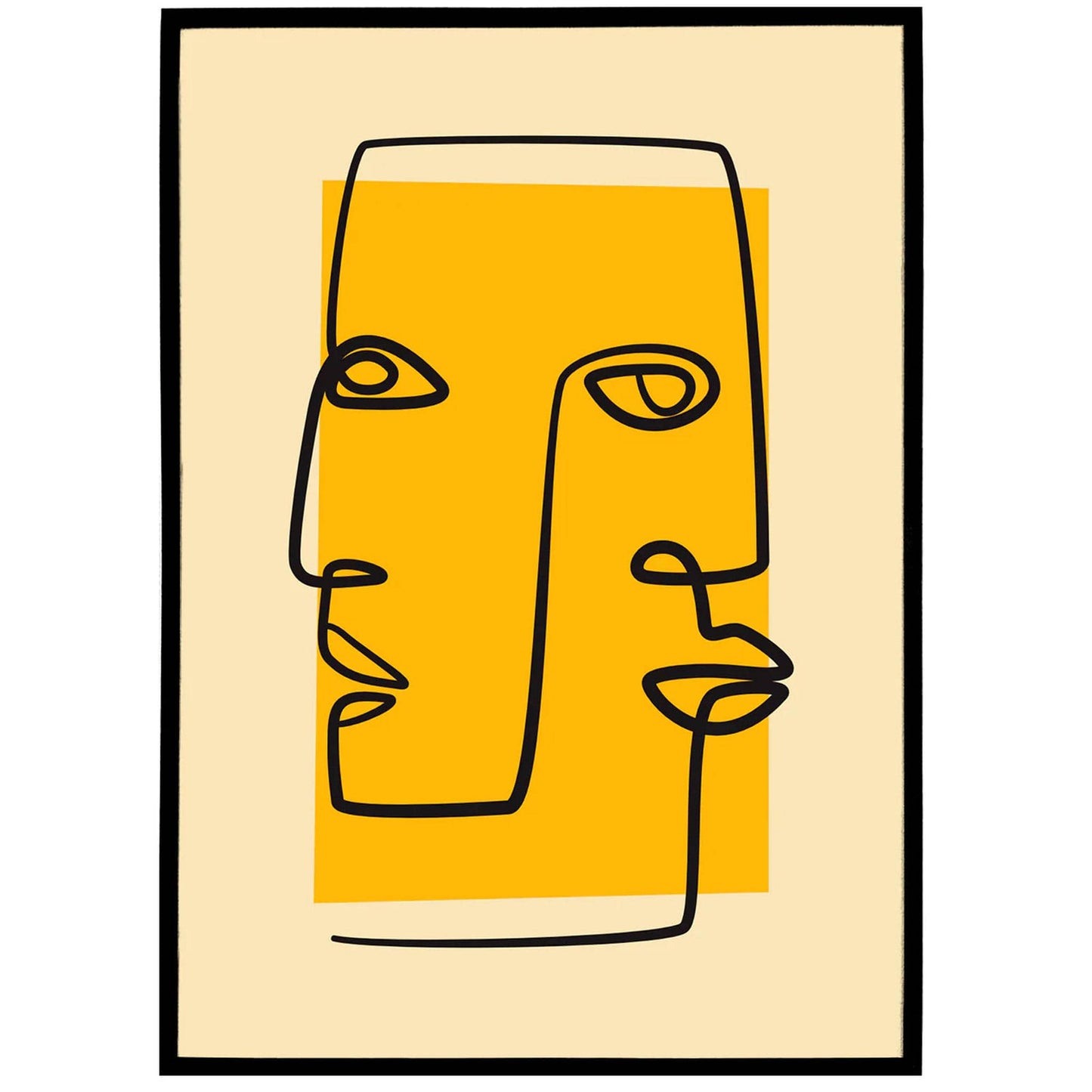 Line Art Cubism Poster - HypeSheriff