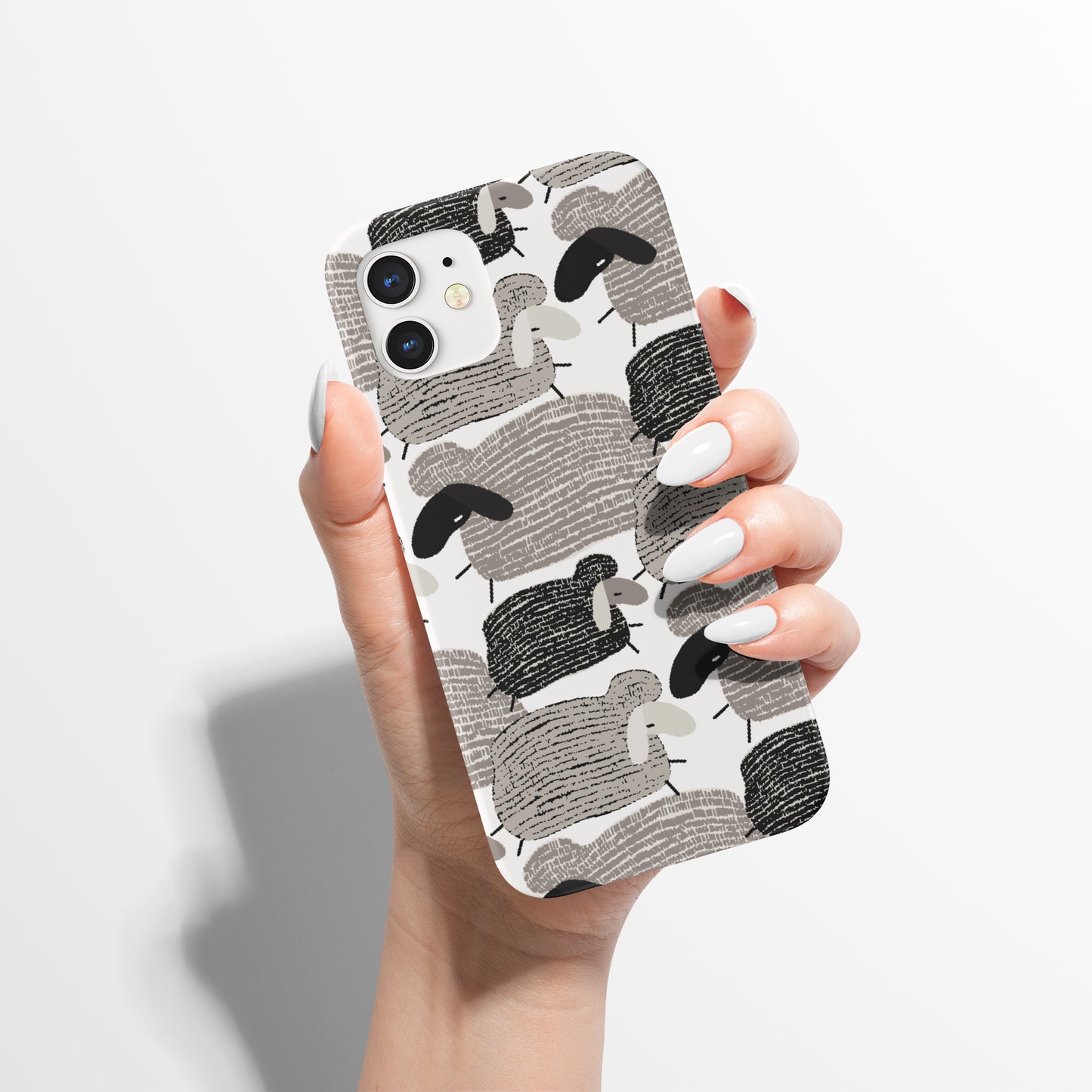 Grey Nordic Sheep iPhone Case - HypeSheriff