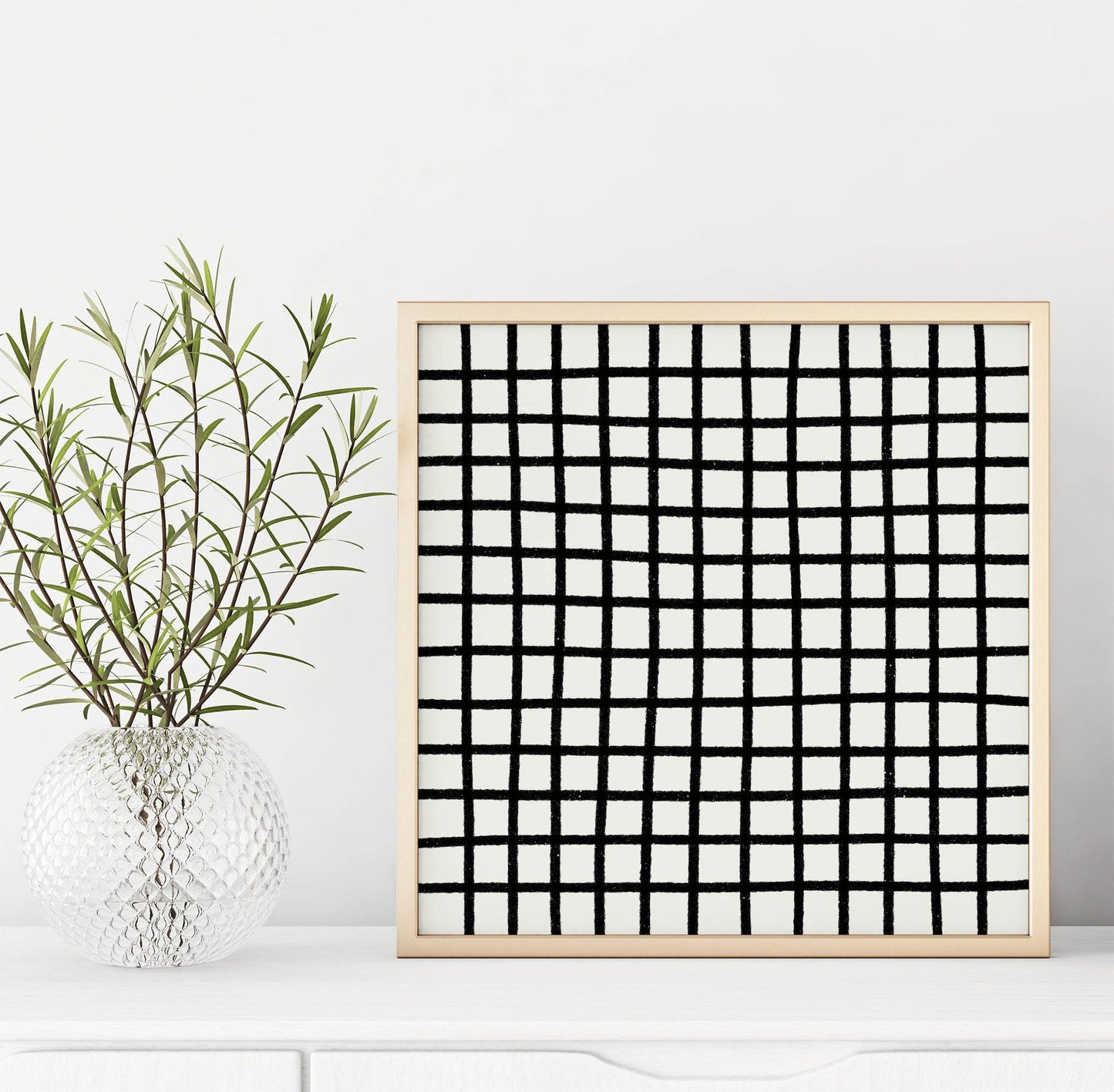 Checked B&W Square Print - HypeSheriff