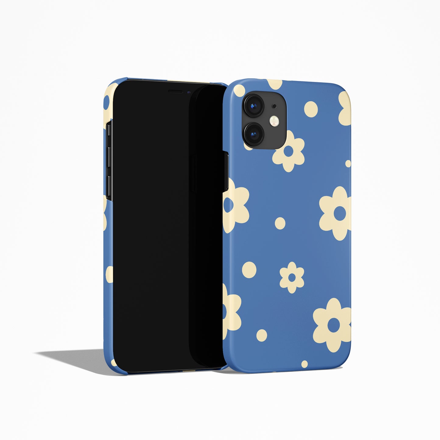 Blue Retro Flowers Sixites 60s iPhone Case - HypeSheriff