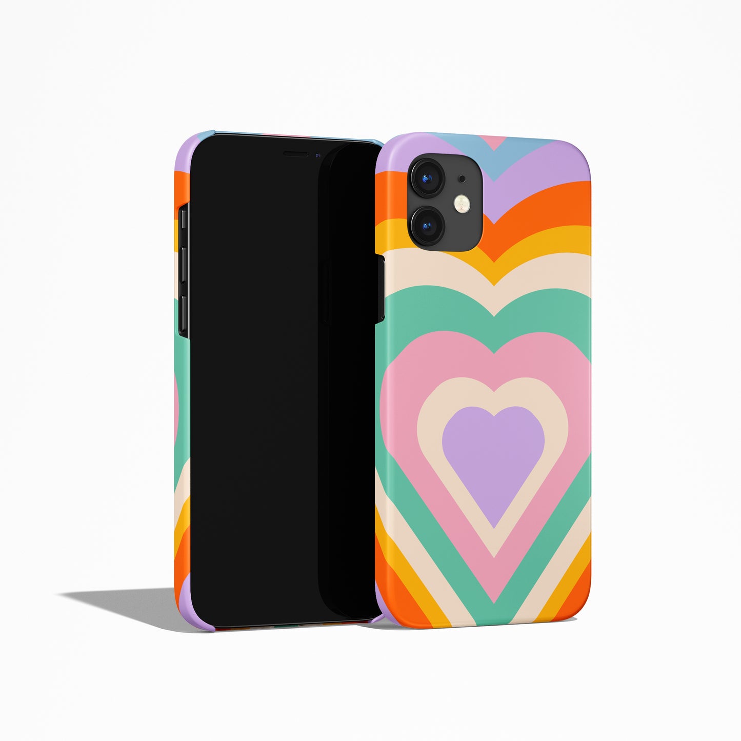 Colorful Groovy Heart 60s iPhone Case - HypeSheriff