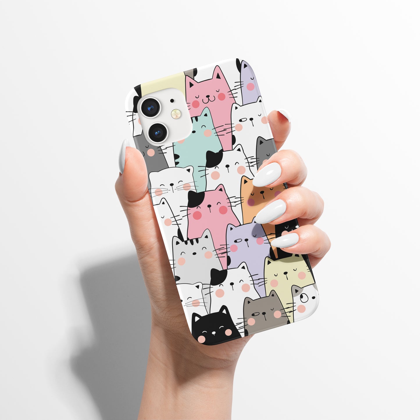 Funny Colorful Cat Pattern Cartoon iPhone Case - HypeSheriff