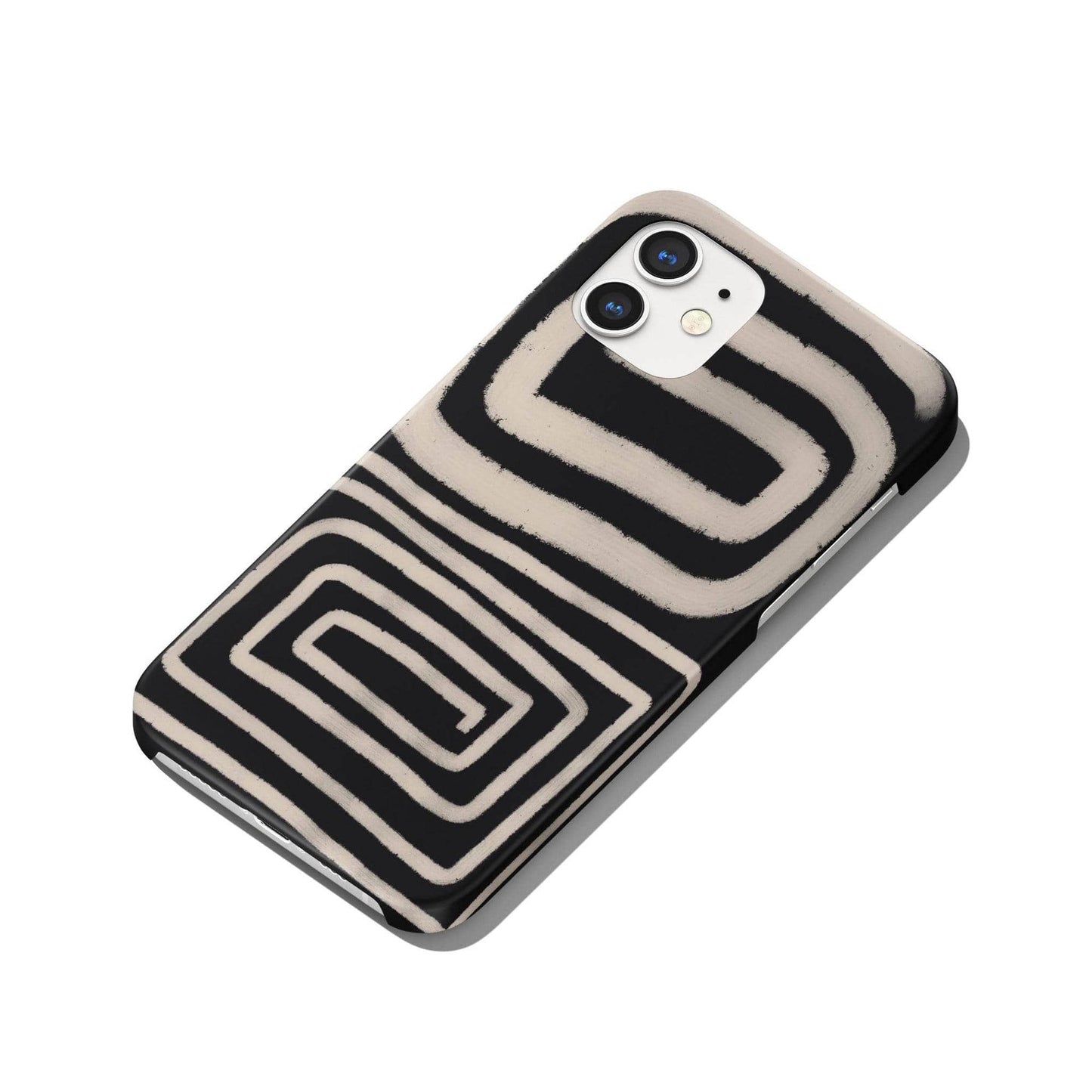 Black iPhone Case with Geometric Art - HypeSheriff