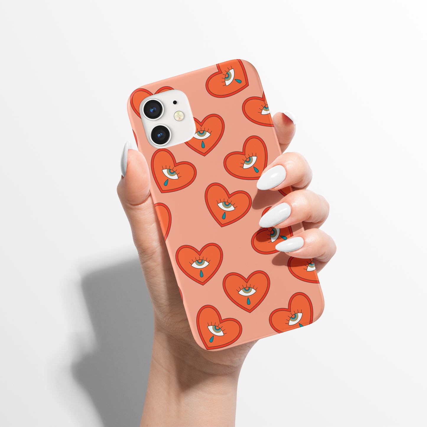 Retro Groovy Hearts iPhone Case - HypeSheriff