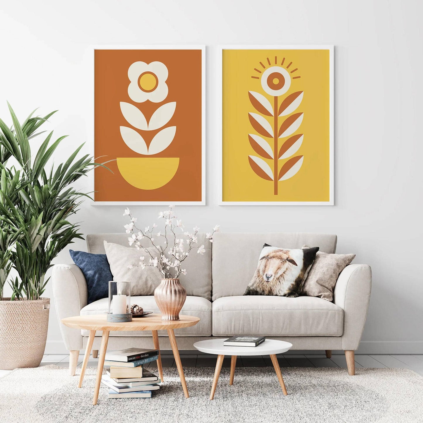 Set of 2 Retro Flowers Prints - HypeSheriff