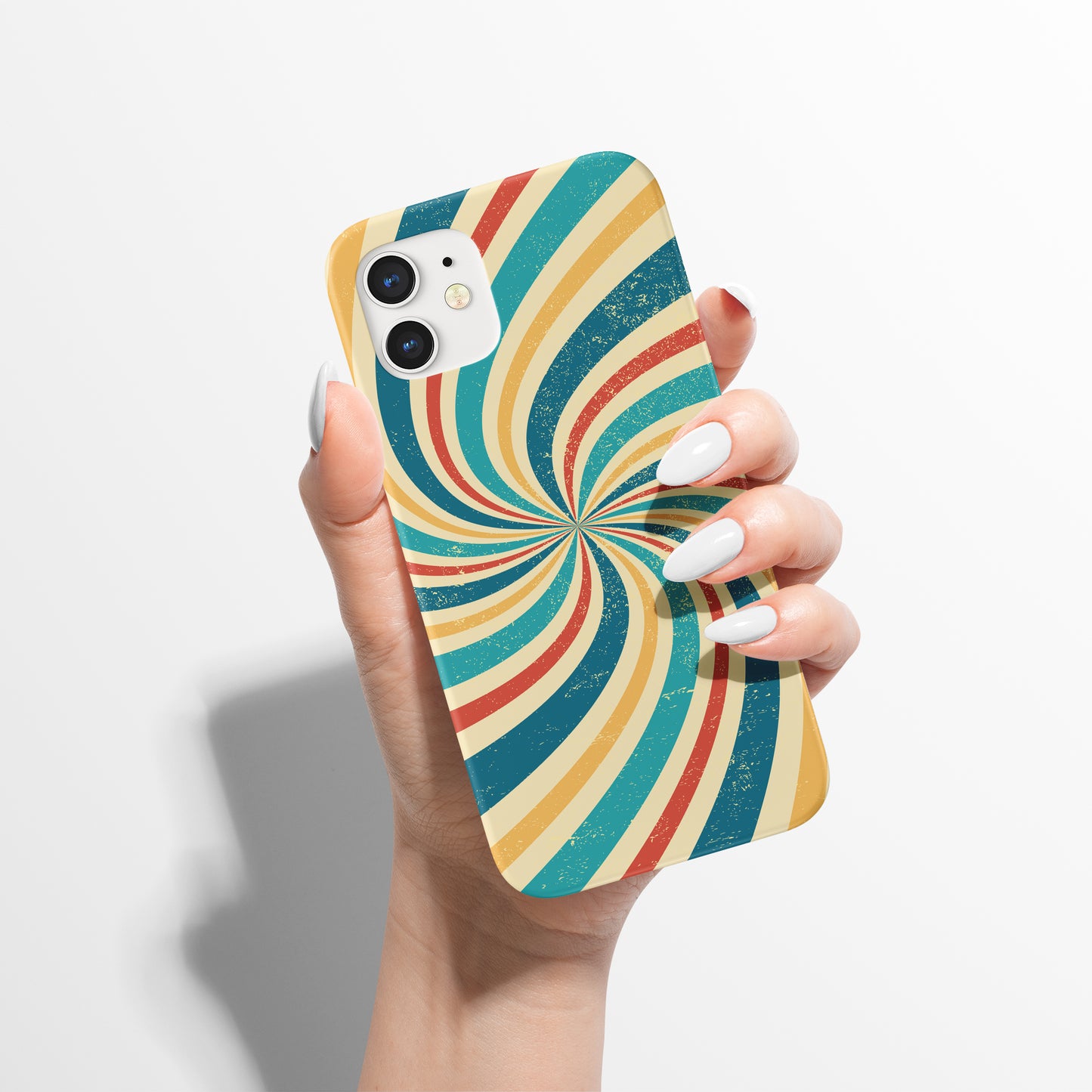 Blue Swirl Retro Abstract Pattern iPhone Case - HypeSheriff