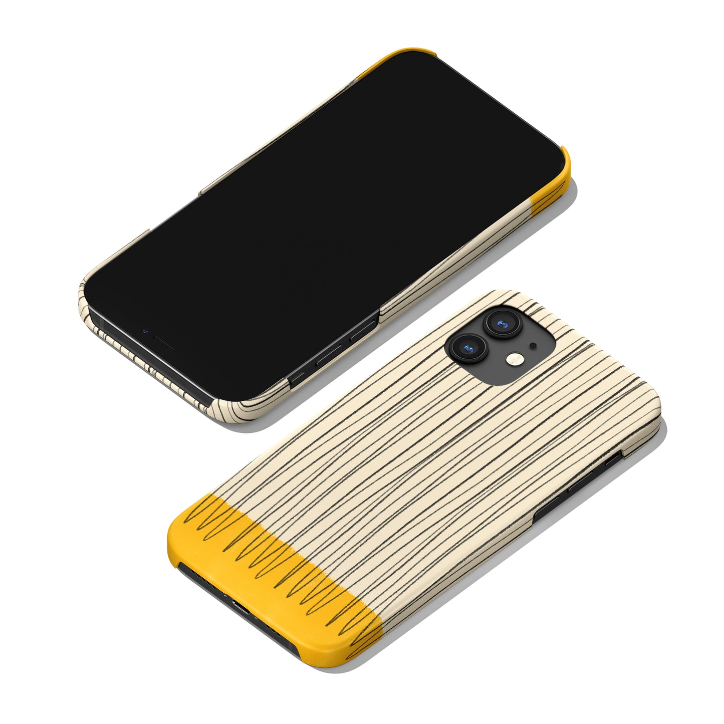 Yellow Abstract Line Art Painting iPhone Case - HypeSheriff
