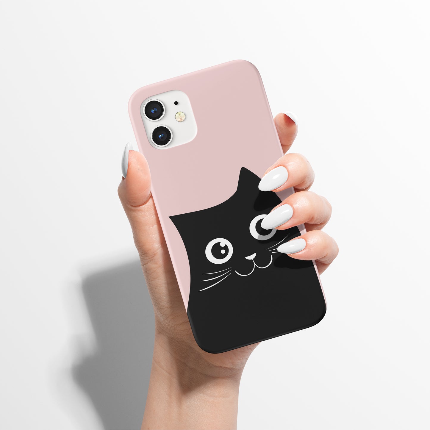 Black Cute Cat Cartoon iPhone Case - HypeSheriff