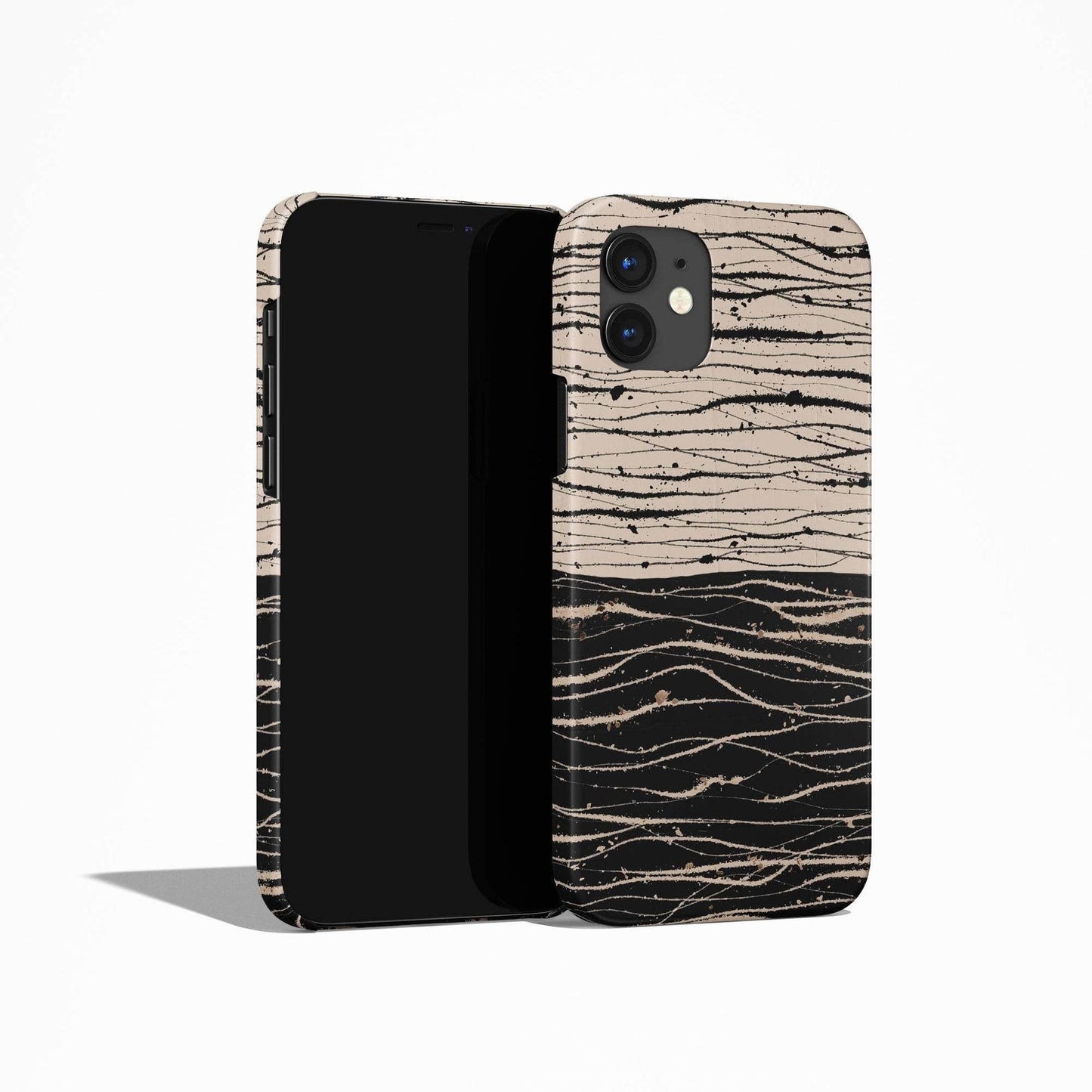 Black&Beige Wavy Pattern iPhone Case - HypeSheriff